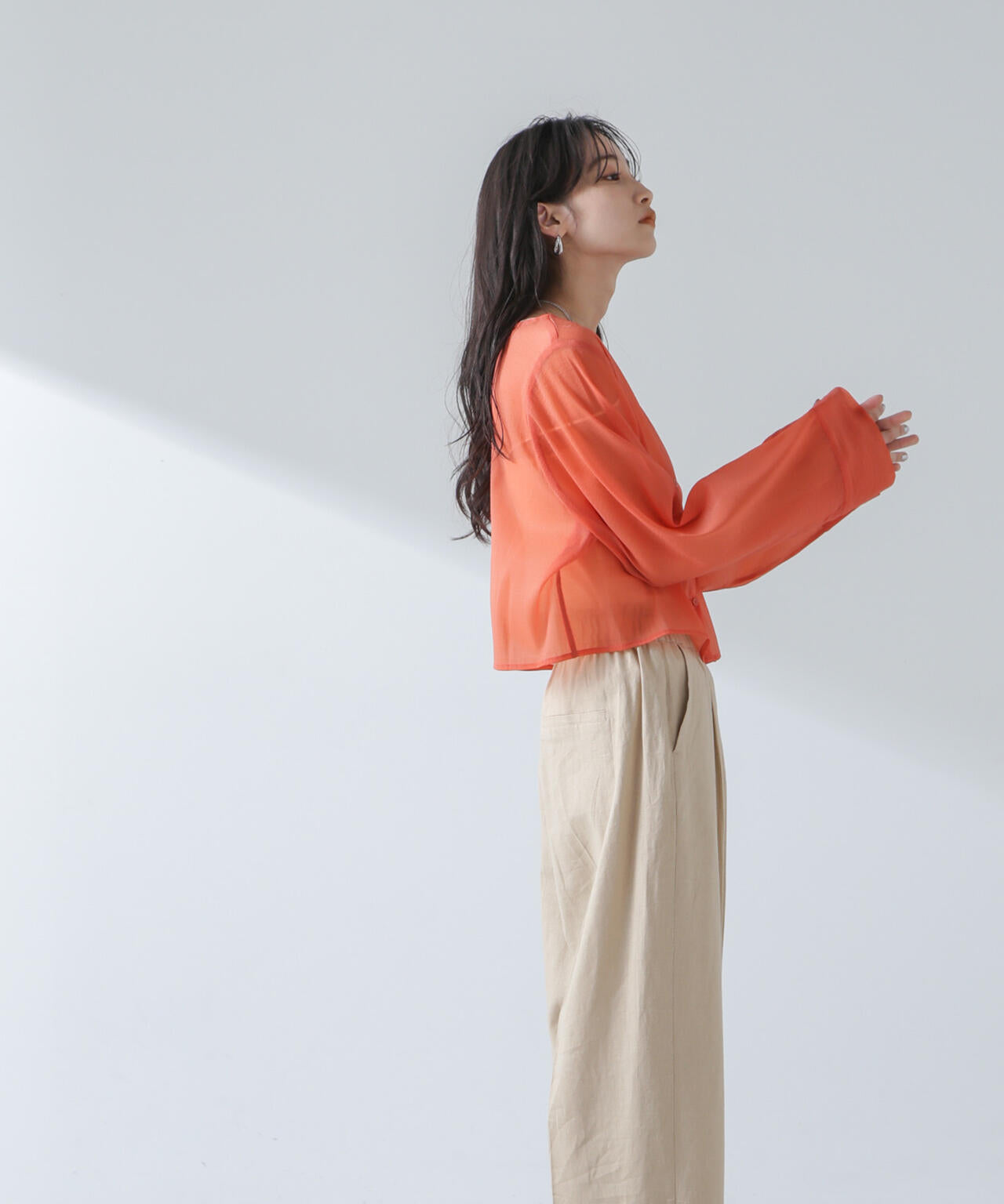 前後2wayワイドスリーブクロップドワイドシャツ 6734120322