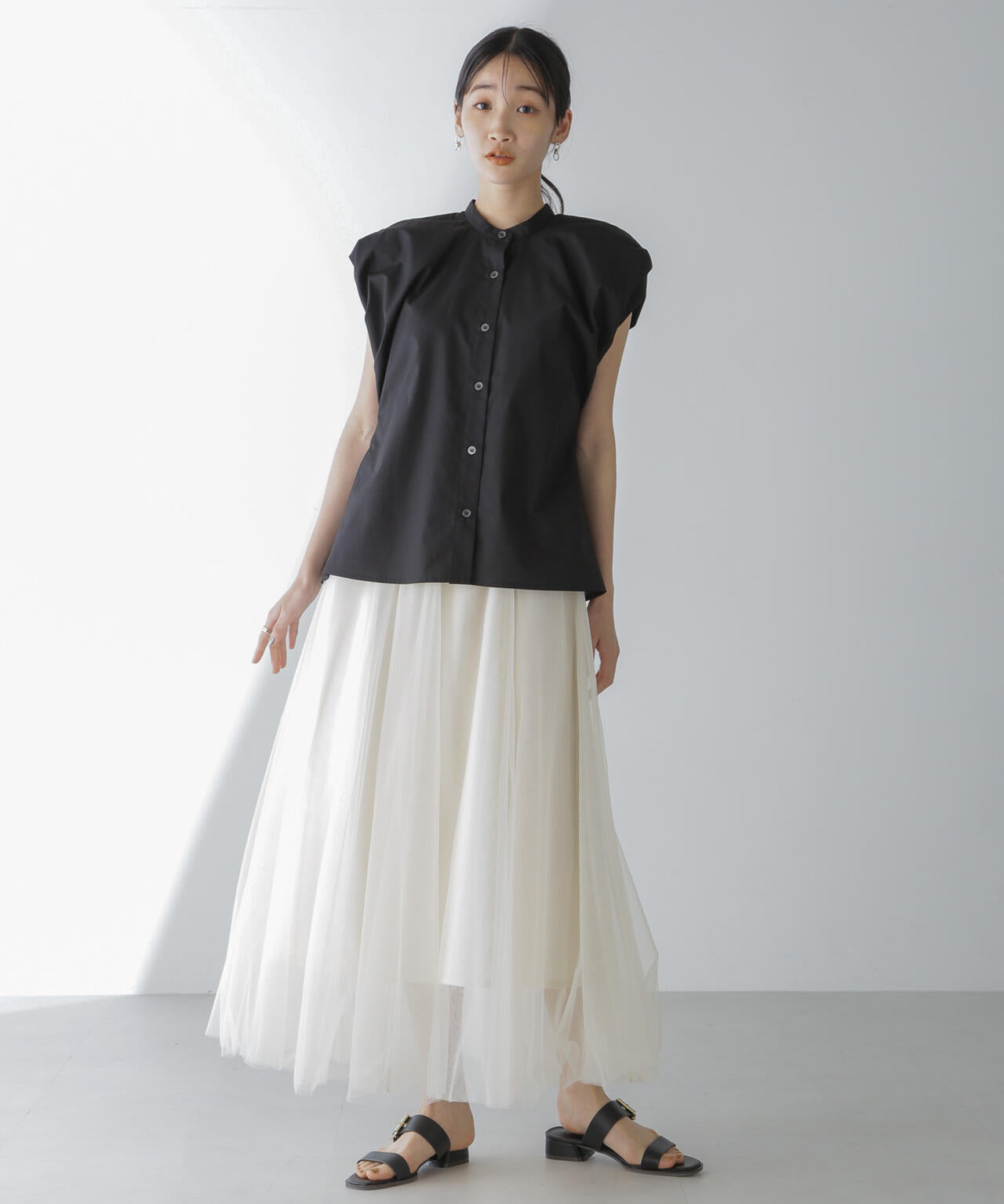 フレンチスリーブバルーンシャツ 6734121311