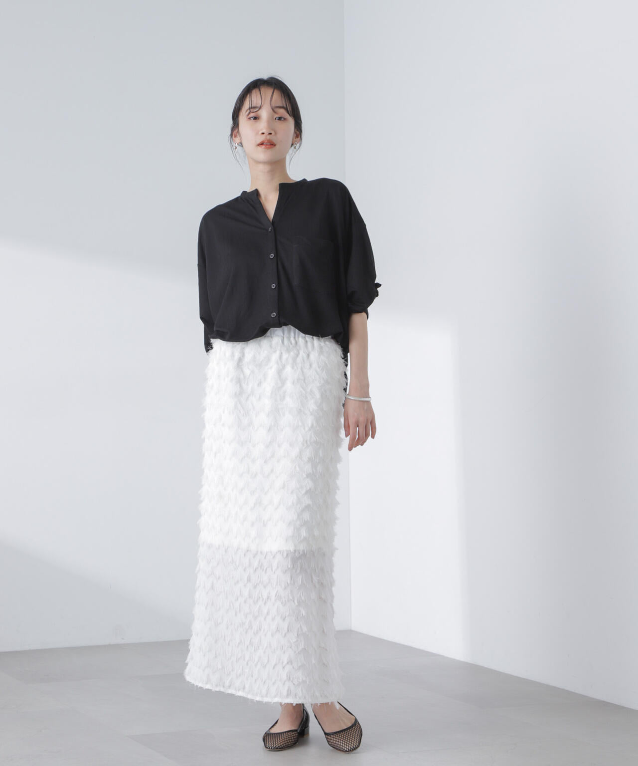 シアーカットワイドシャツ 6734123314