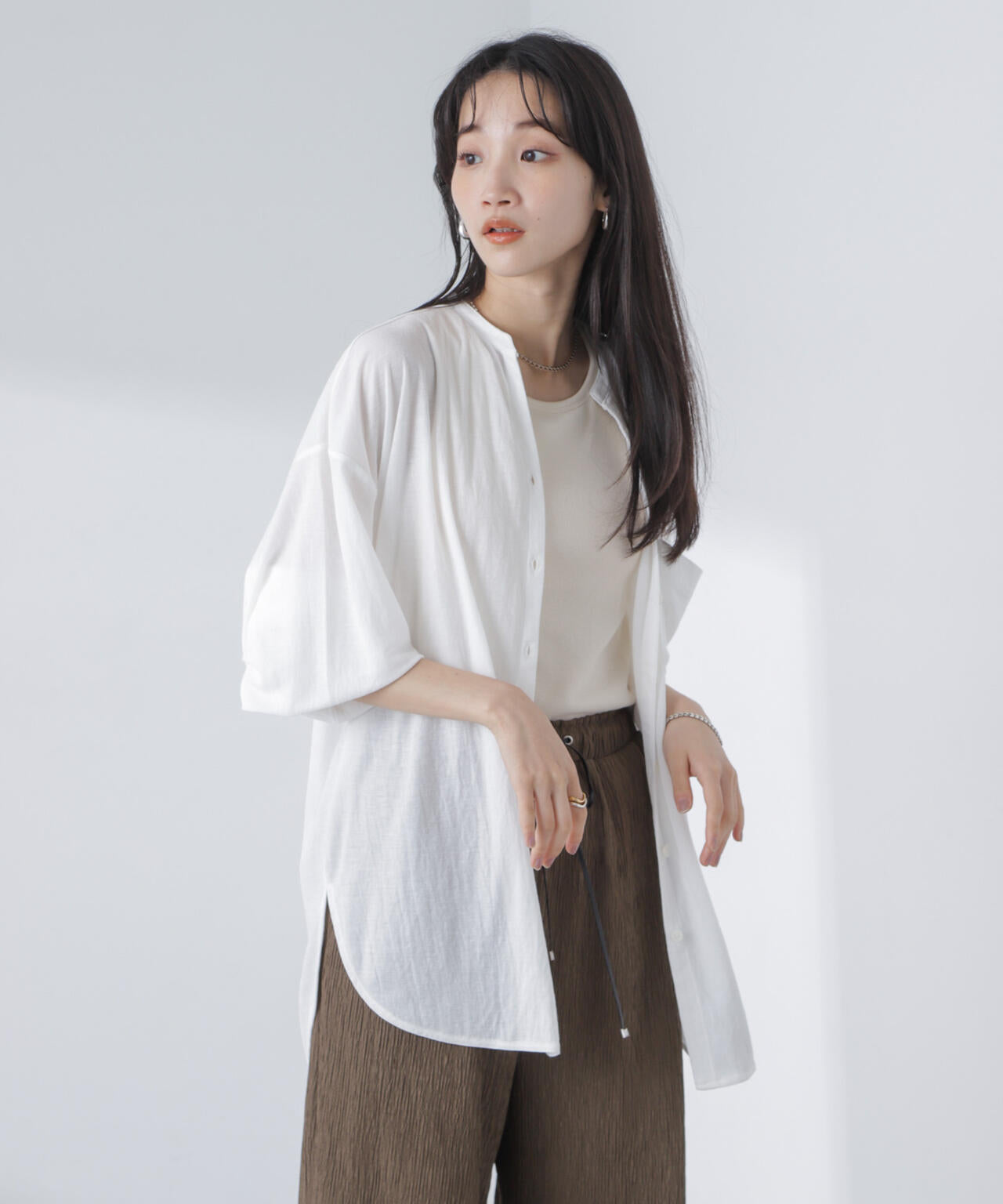 シアーカットワイドシャツ 6734123314