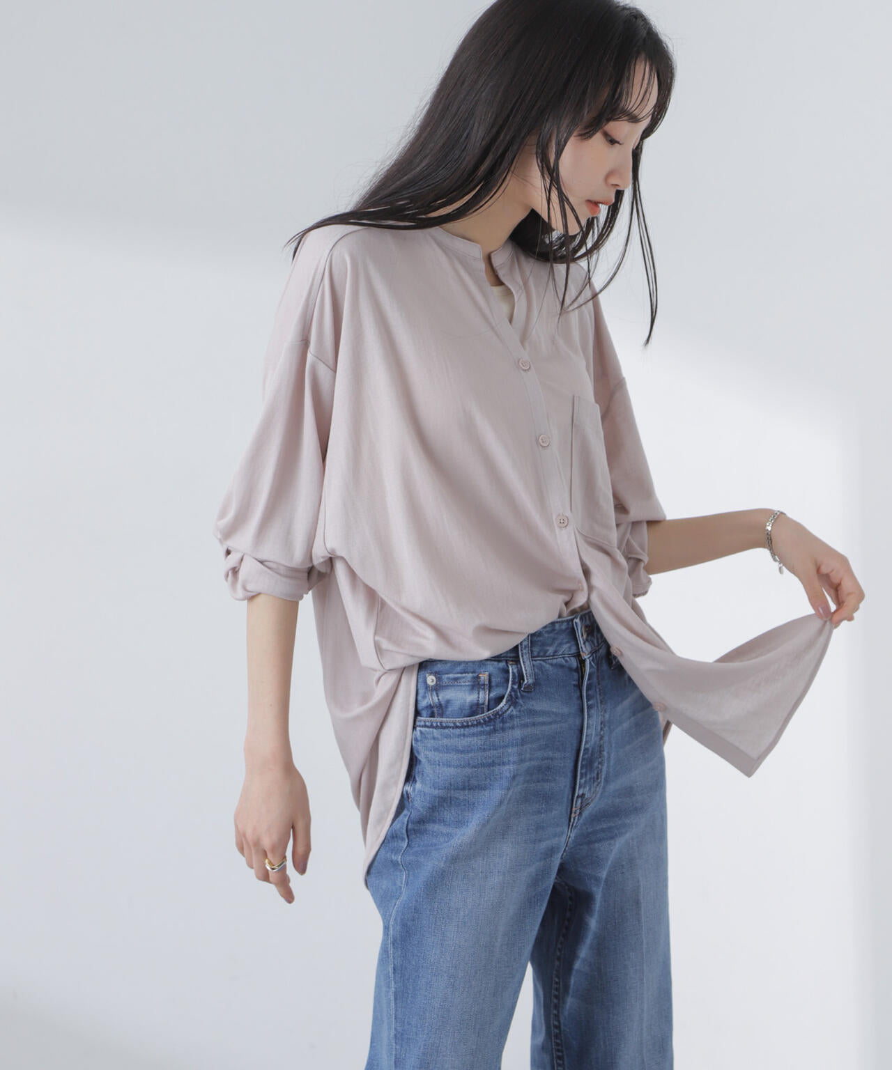 シアーカットワイドシャツ 6734123314