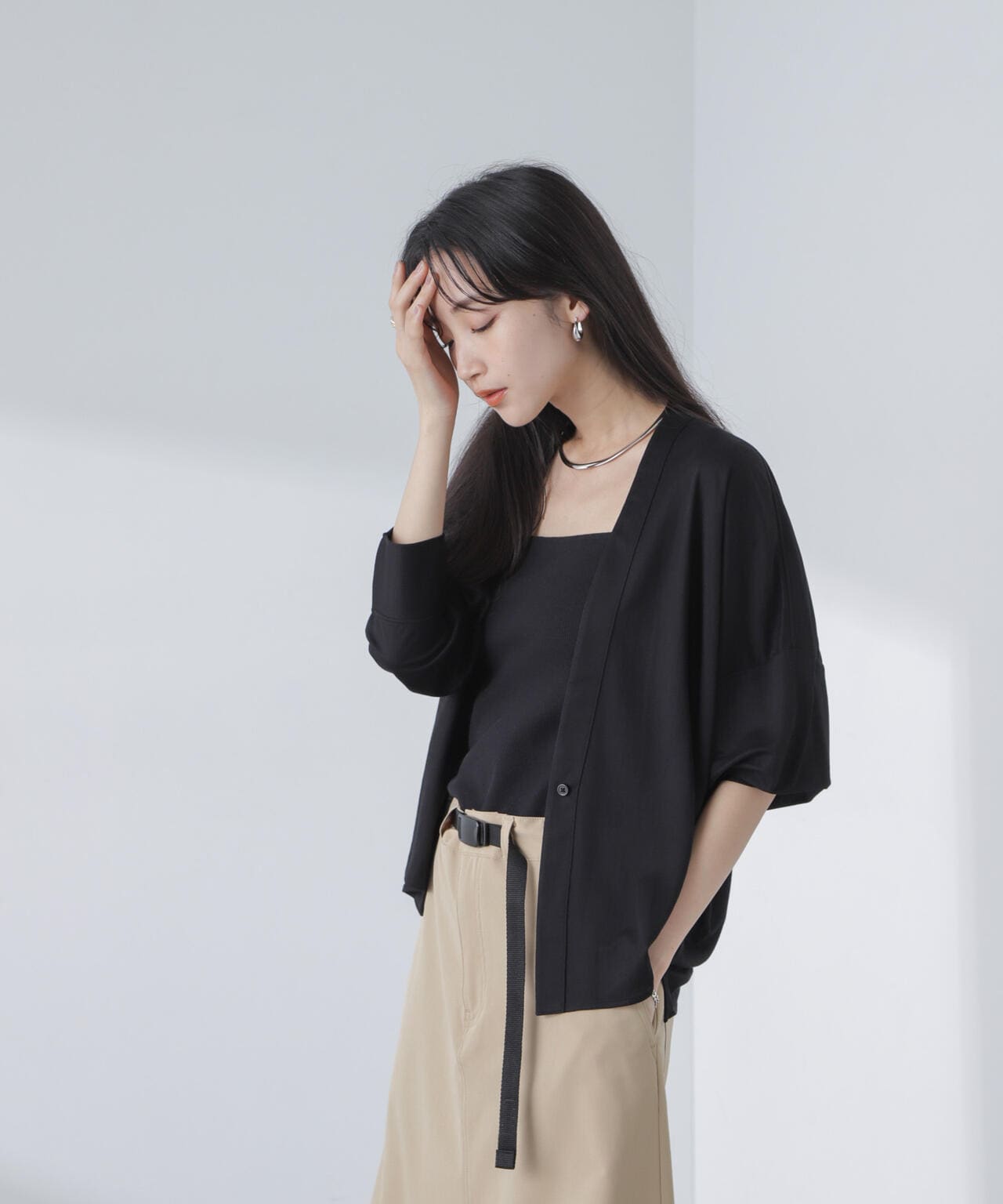 シアーカットシャツカーディガン 6734123315