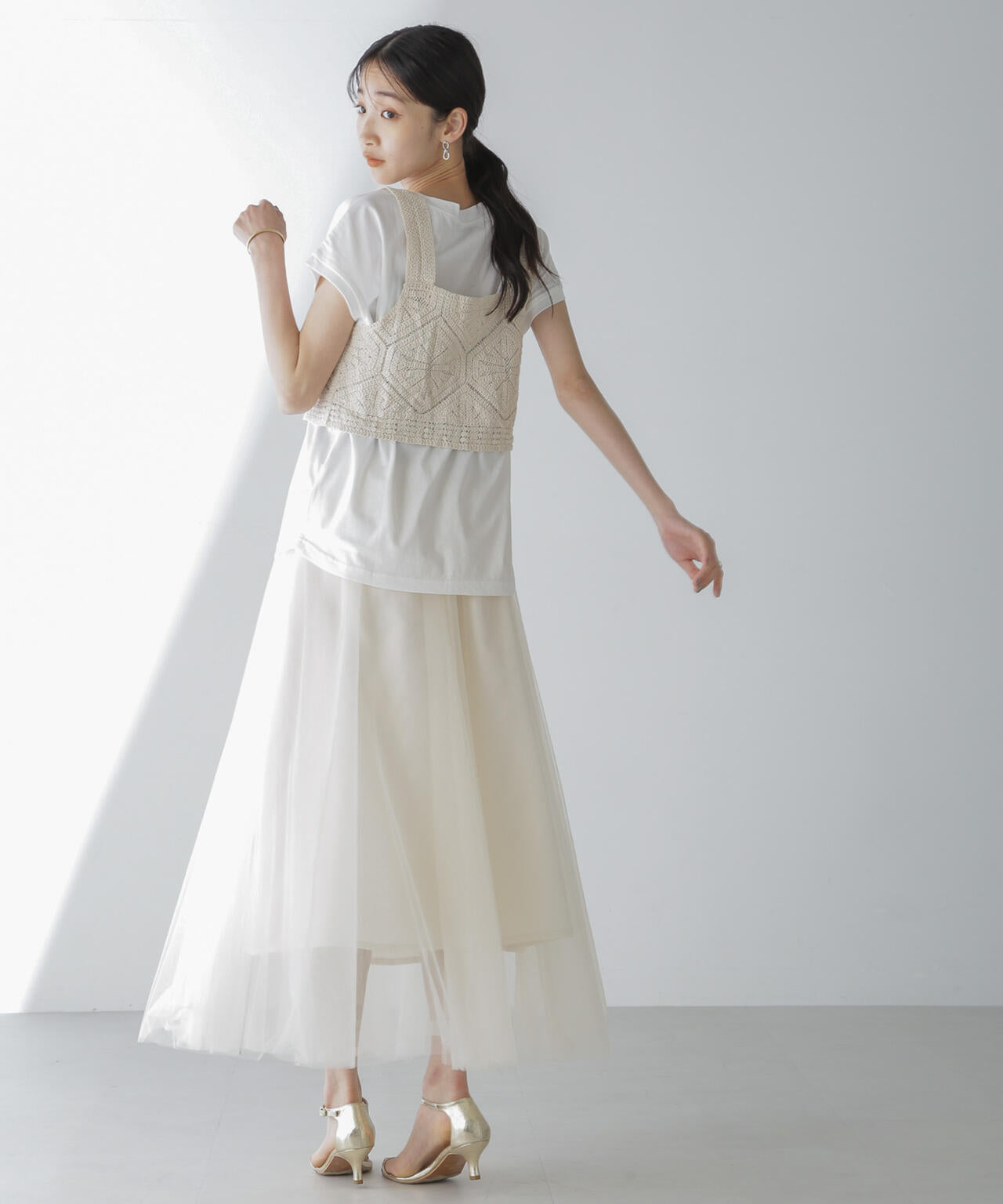 レース編ビスチェセットTシャツ 6734124325