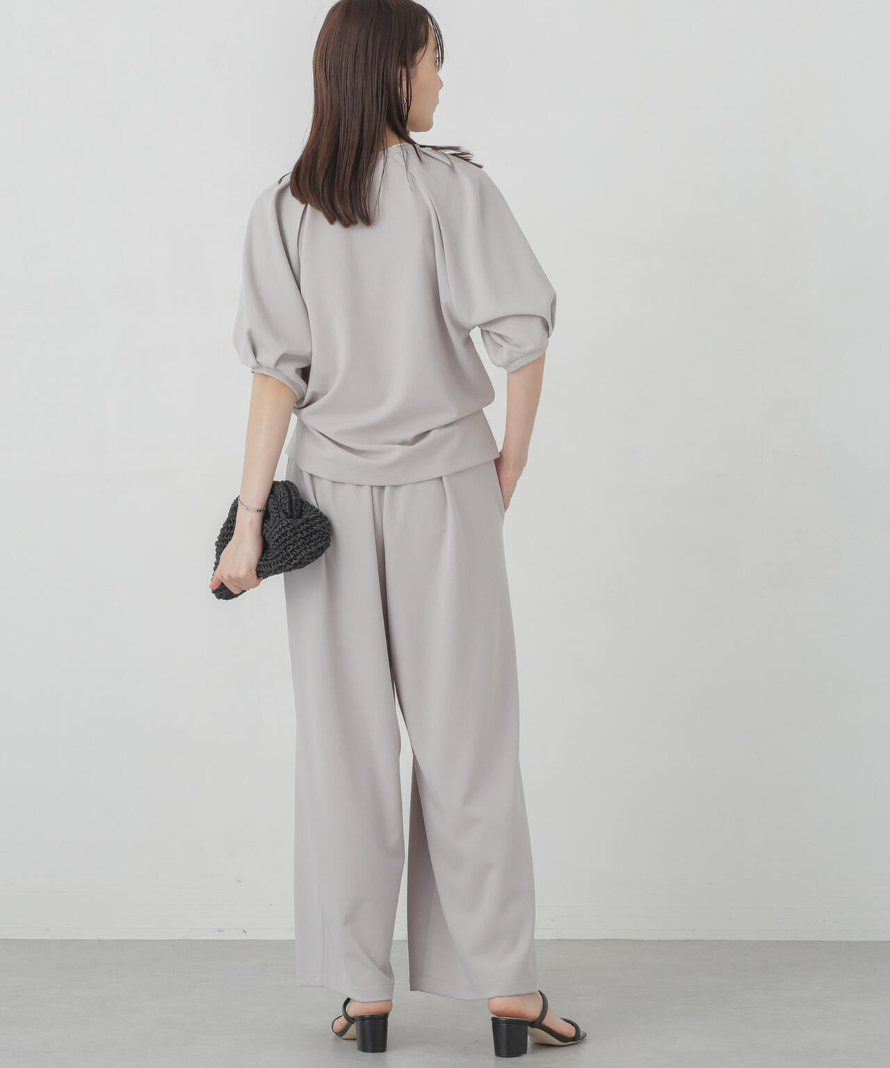 カットジョーゼットボリュームスリーブブラウス(セットアップ可) 6734124326