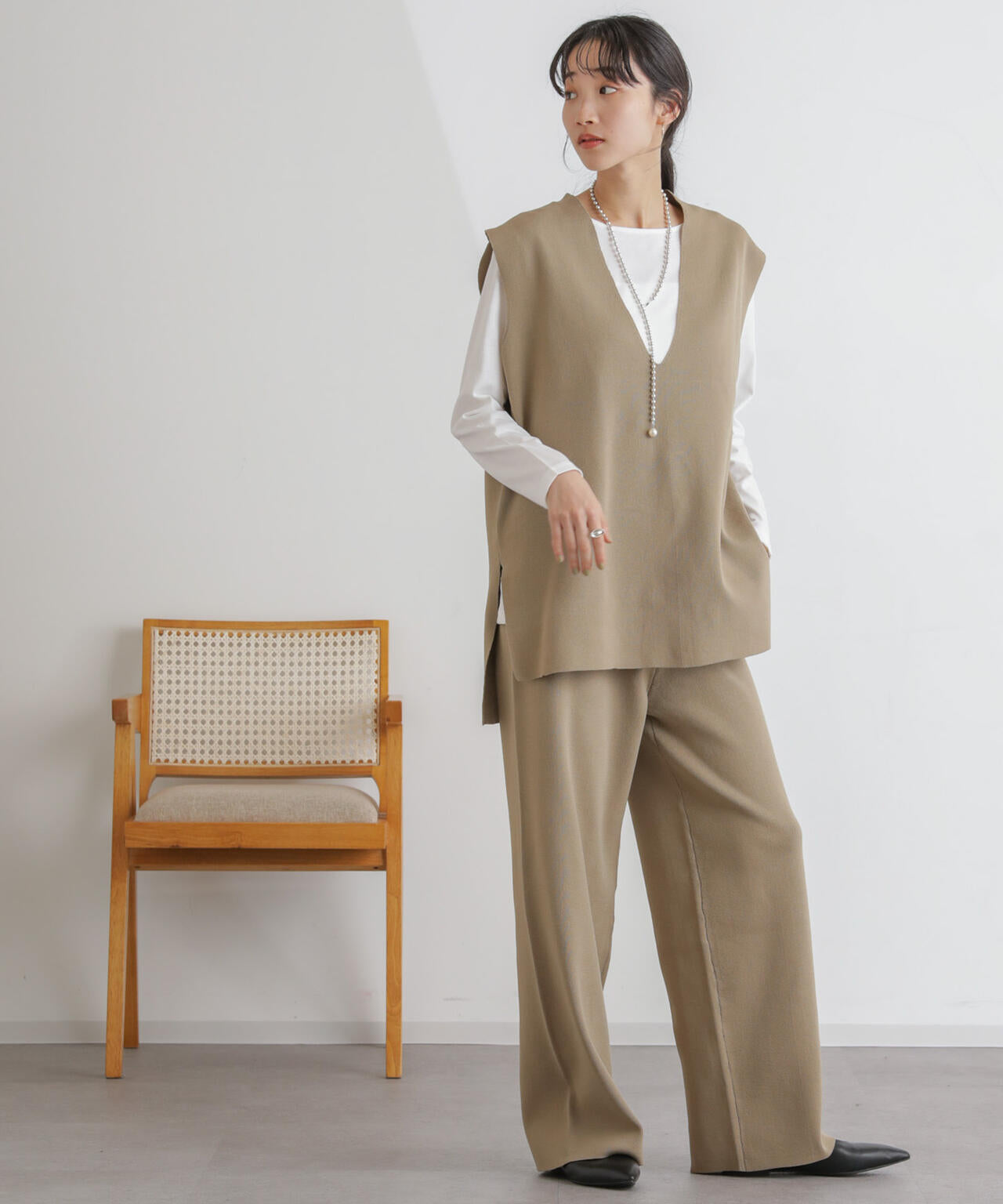 ニットリラクシーパンツ 6734127311