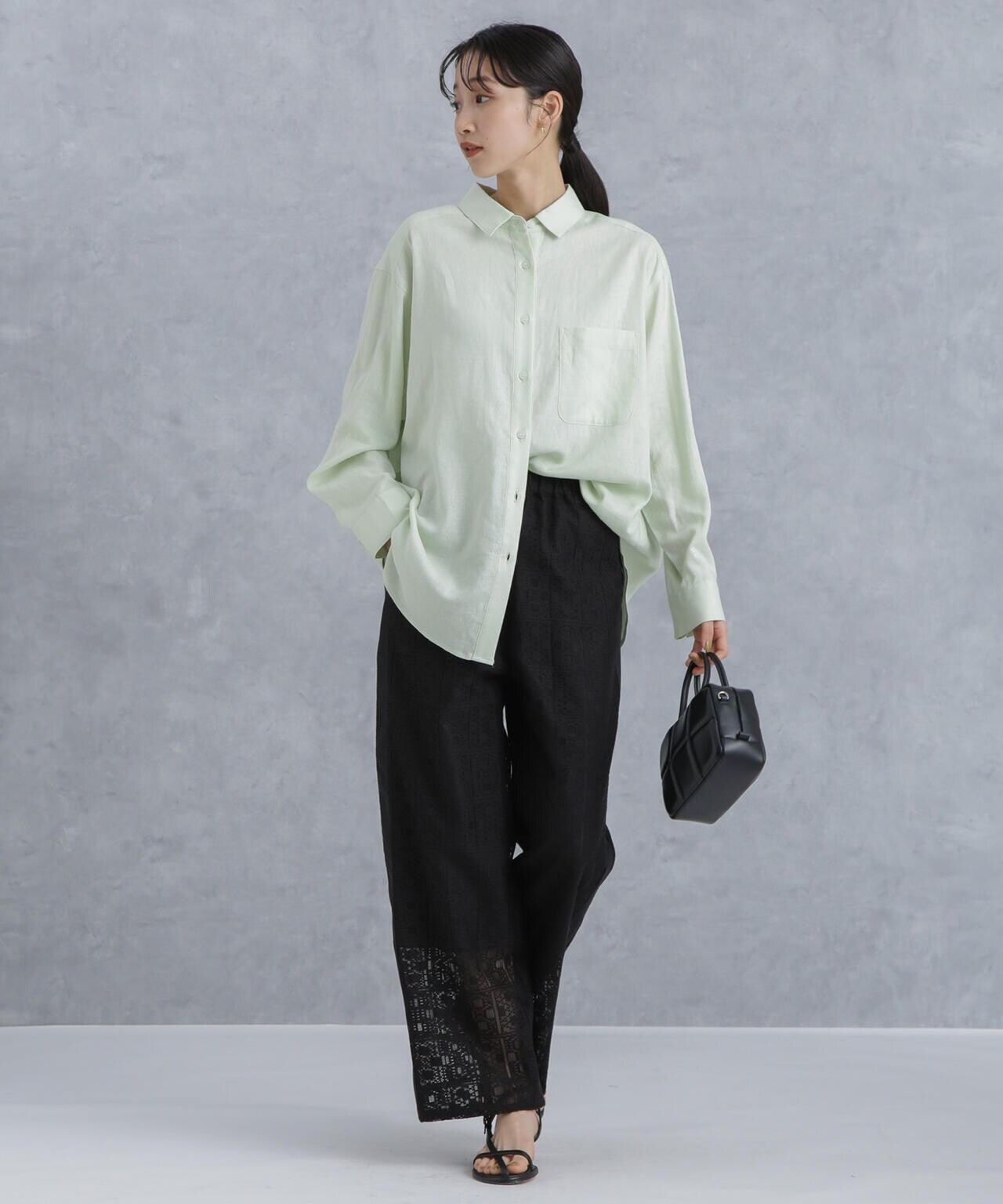 格子レースイージーパンツ(セットアップ可) 6734127314