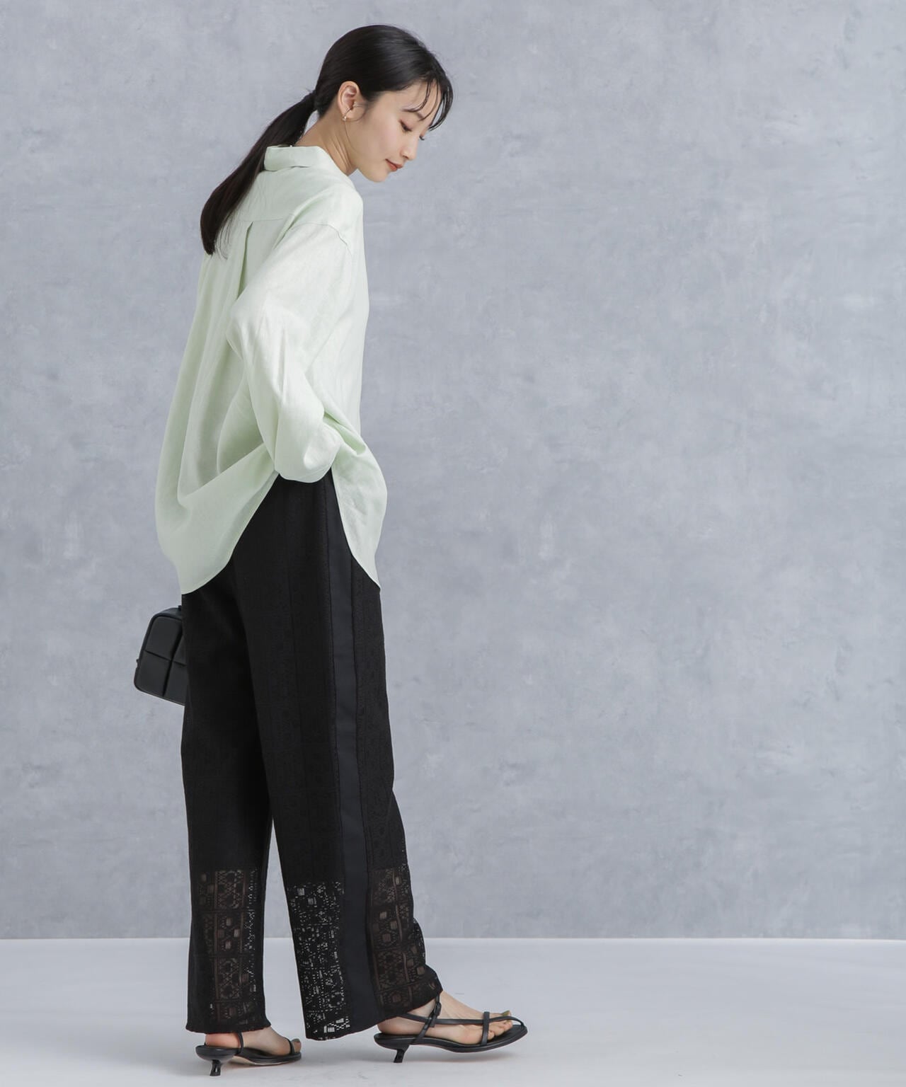 格子レースイージーパンツ(セットアップ可) 6734127314