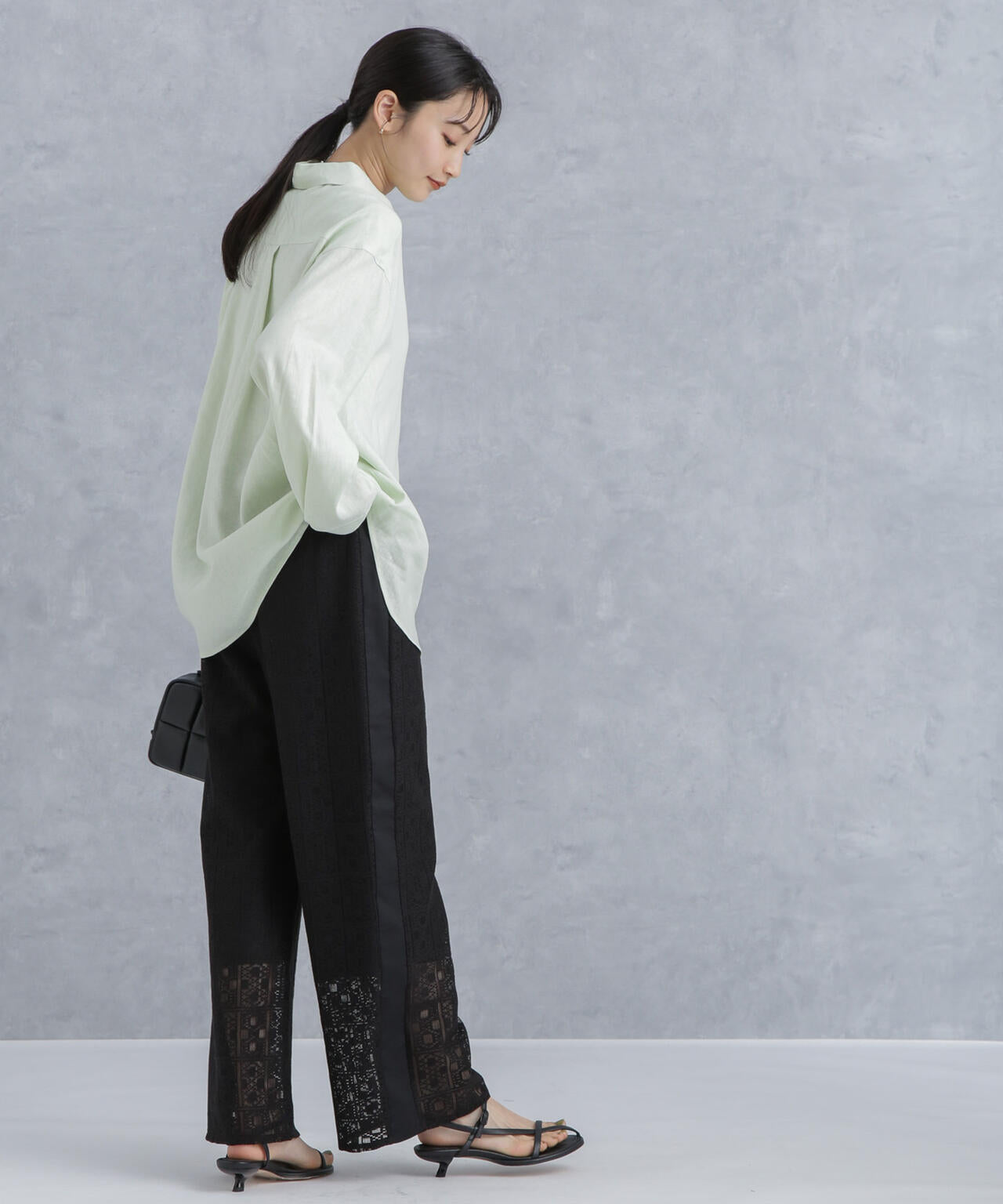 格子レースイージーパンツ(セットアップ可) 6734127314