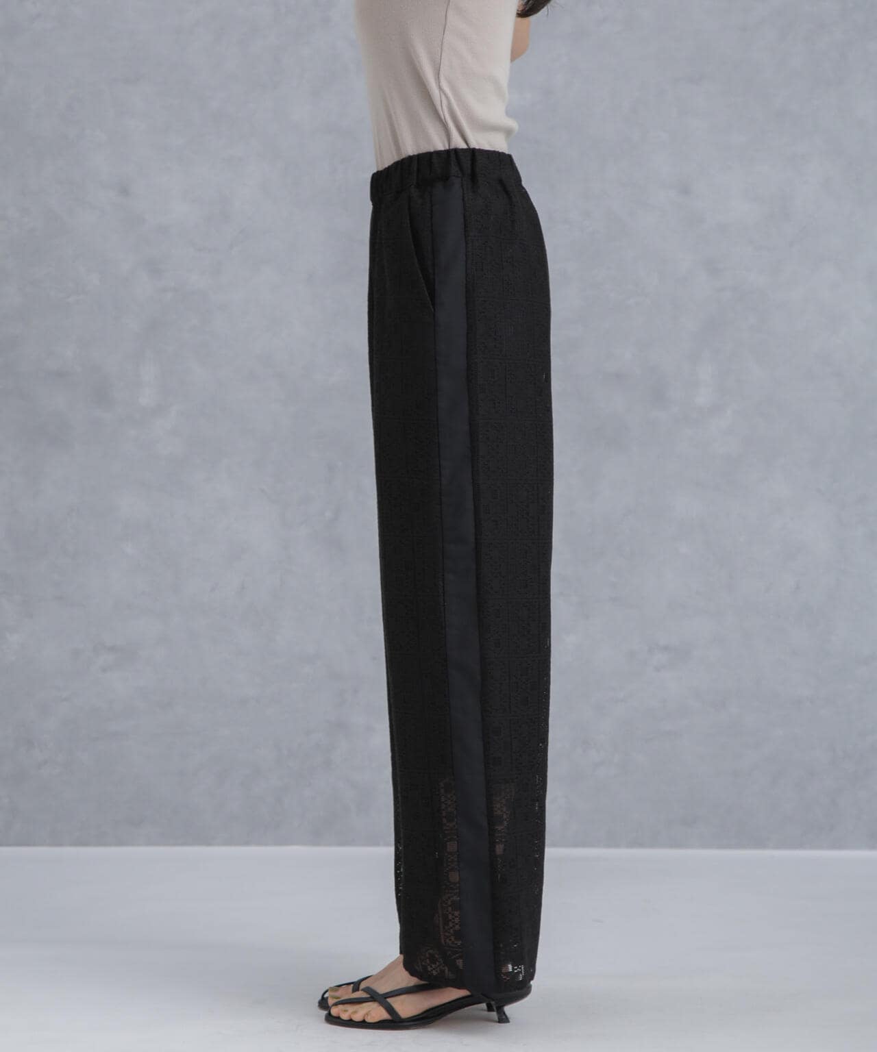 格子レースイージーパンツ(セットアップ可) 6734127314