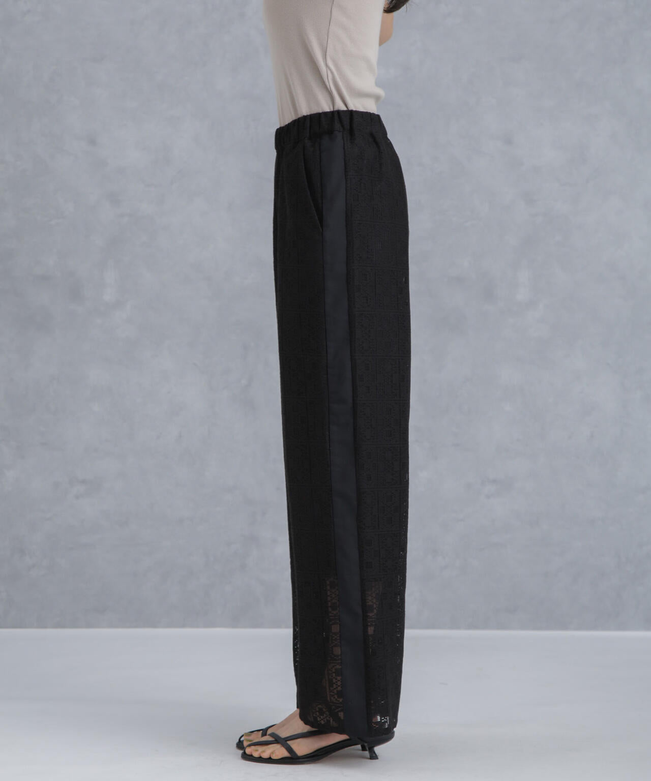 格子レースイージーパンツ(セットアップ可) 6734127314