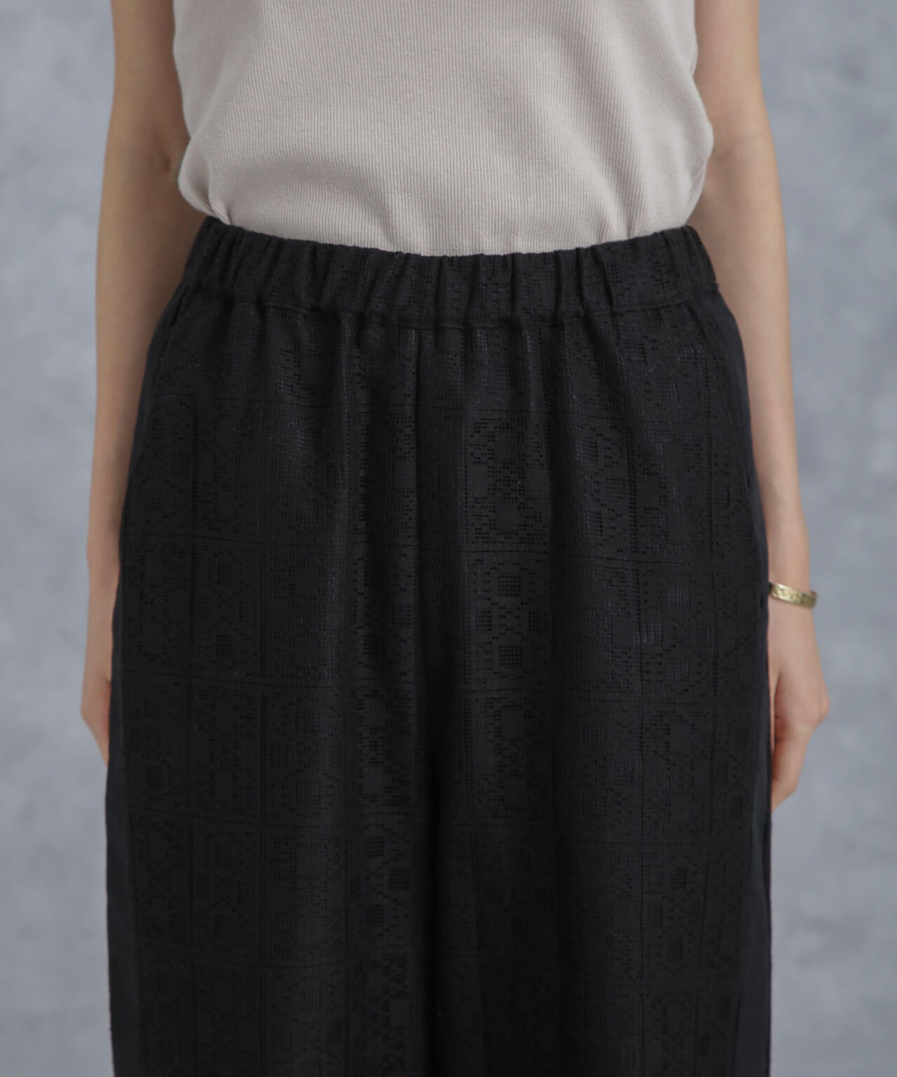 格子レースイージーパンツ(セットアップ可) 6734127314