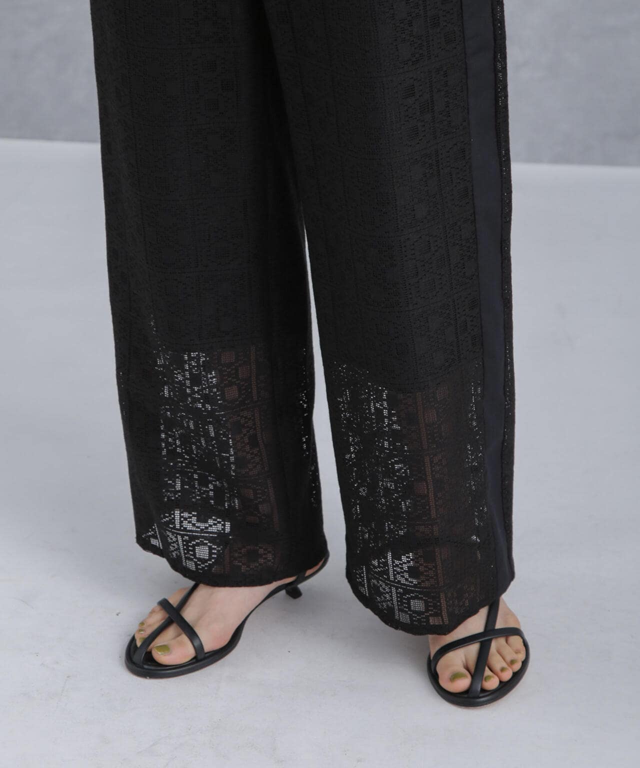 格子レースイージーパンツ(セットアップ可) 6734127314