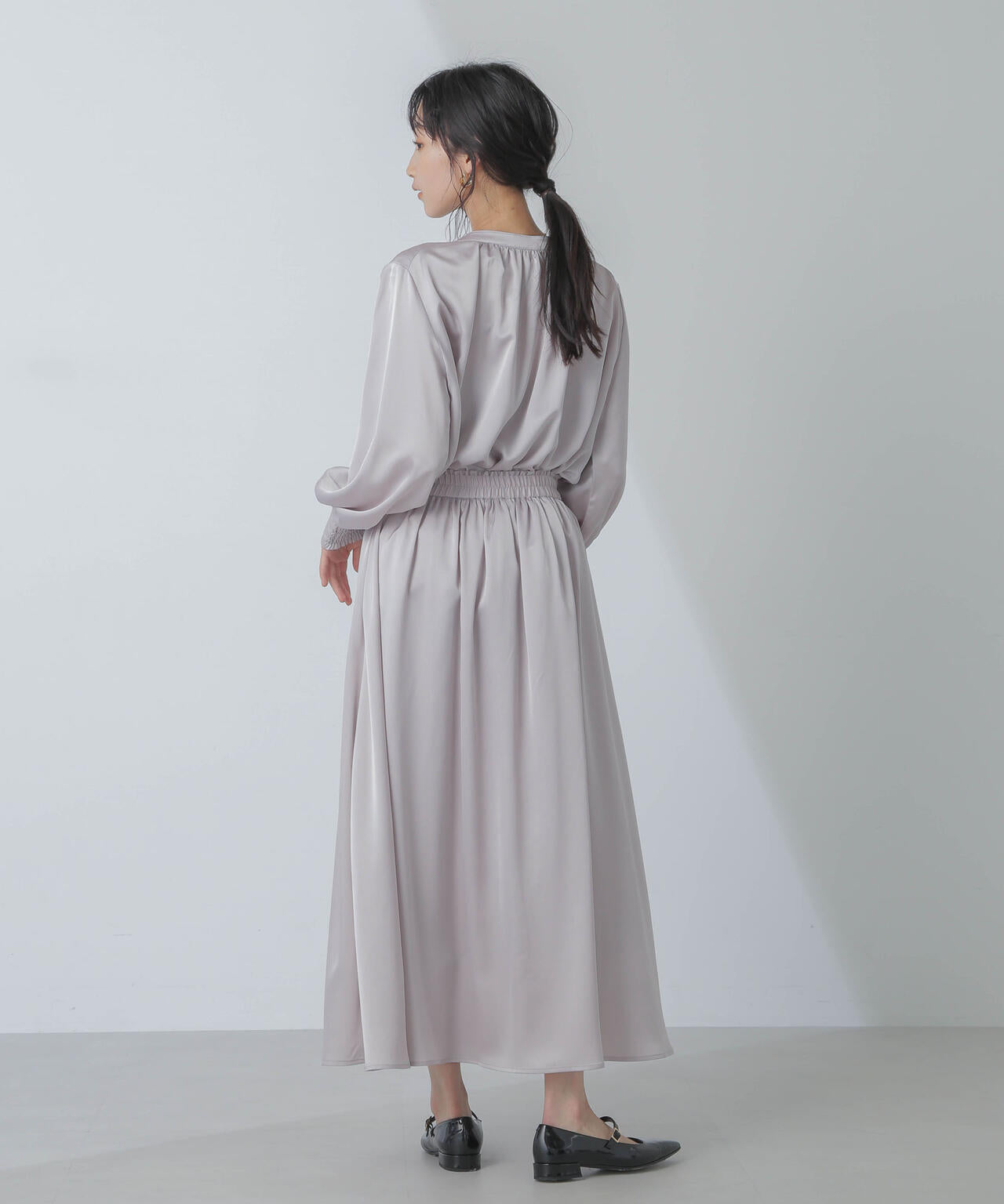 サテンギャザースカート(セットアップ可) 6734130311