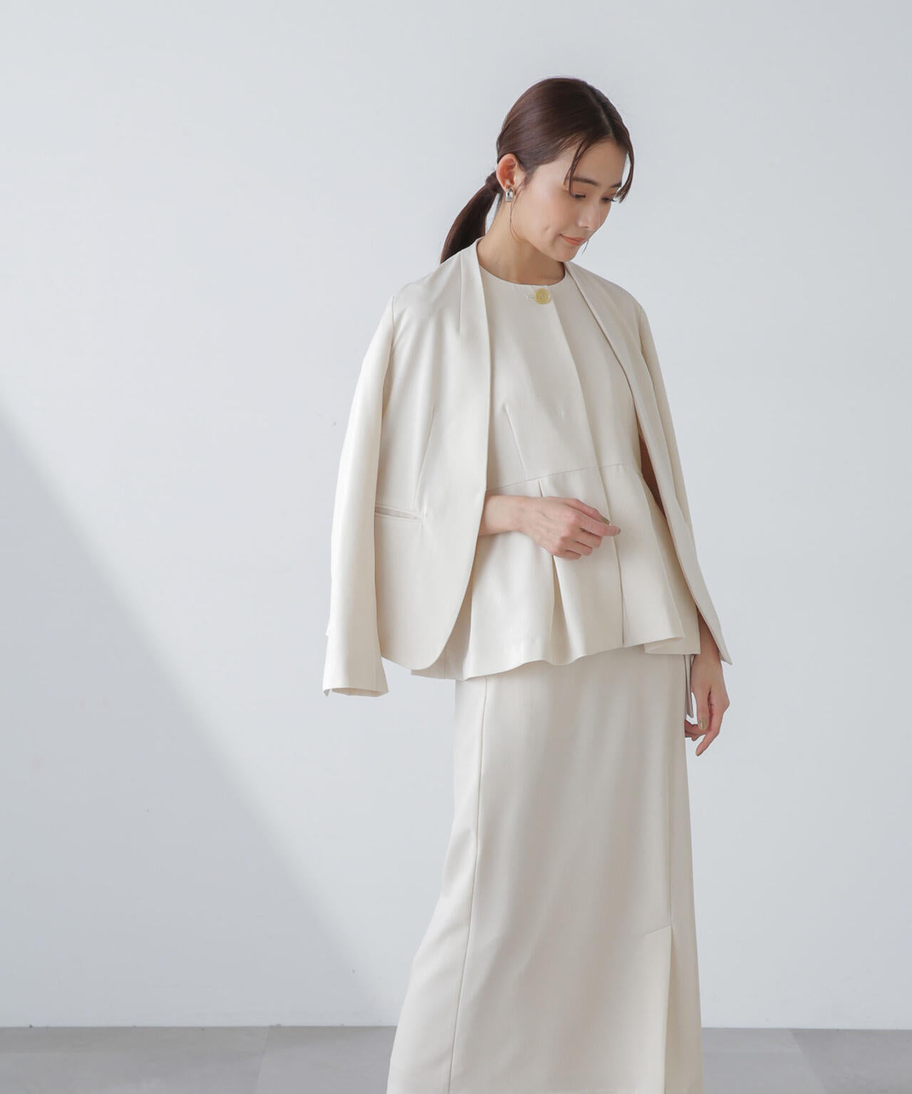 多機能素材サイドベルトストラップ風スカート(セットアップ可) 6734130315