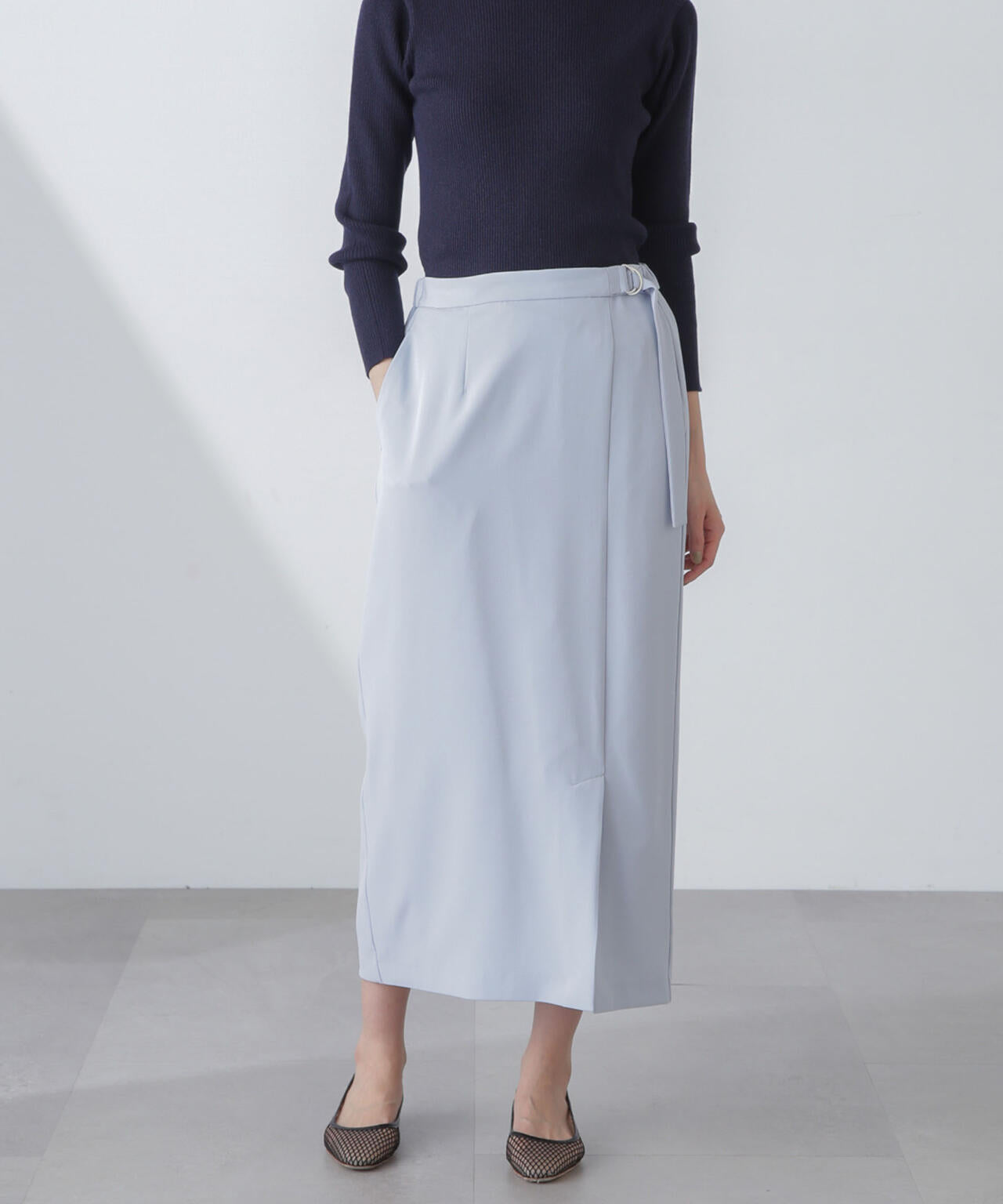 多機能素材サイドベルトストラップ風スカート(セットアップ可) 6734130315