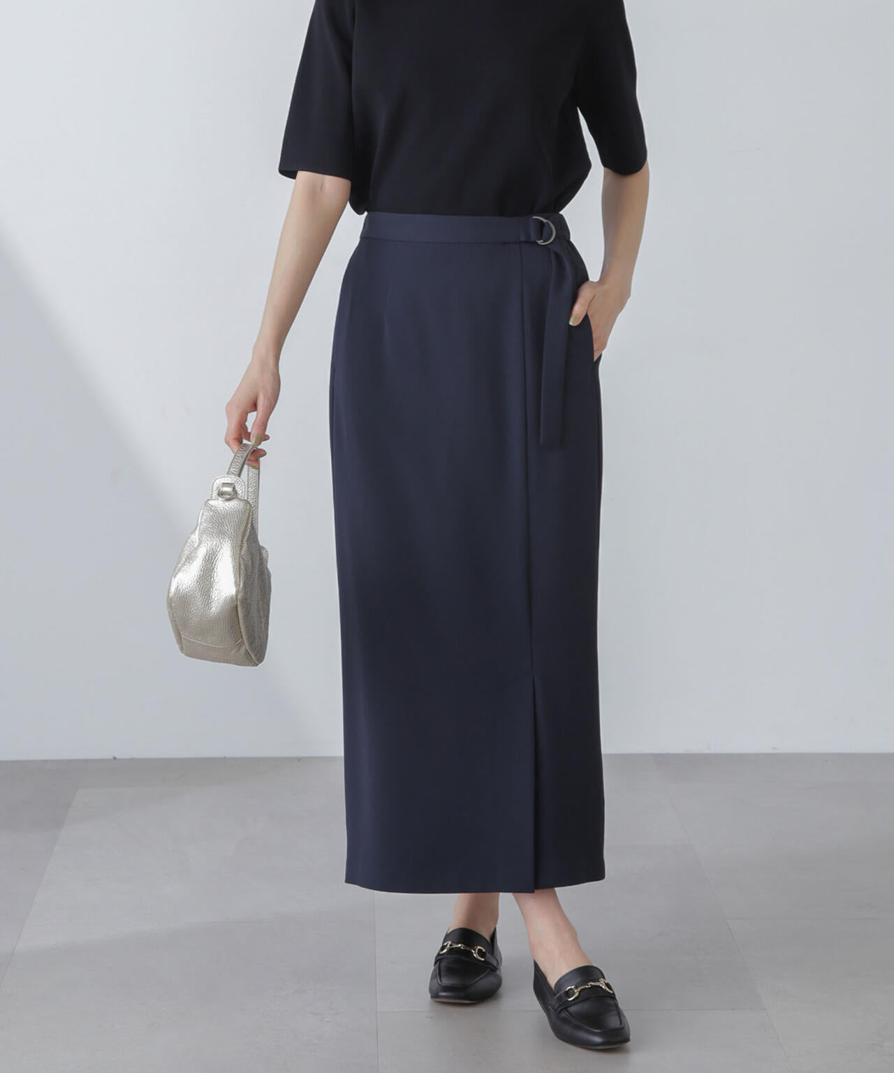 多機能素材サイドベルトストラップ風スカート(セットアップ可) 6734130315