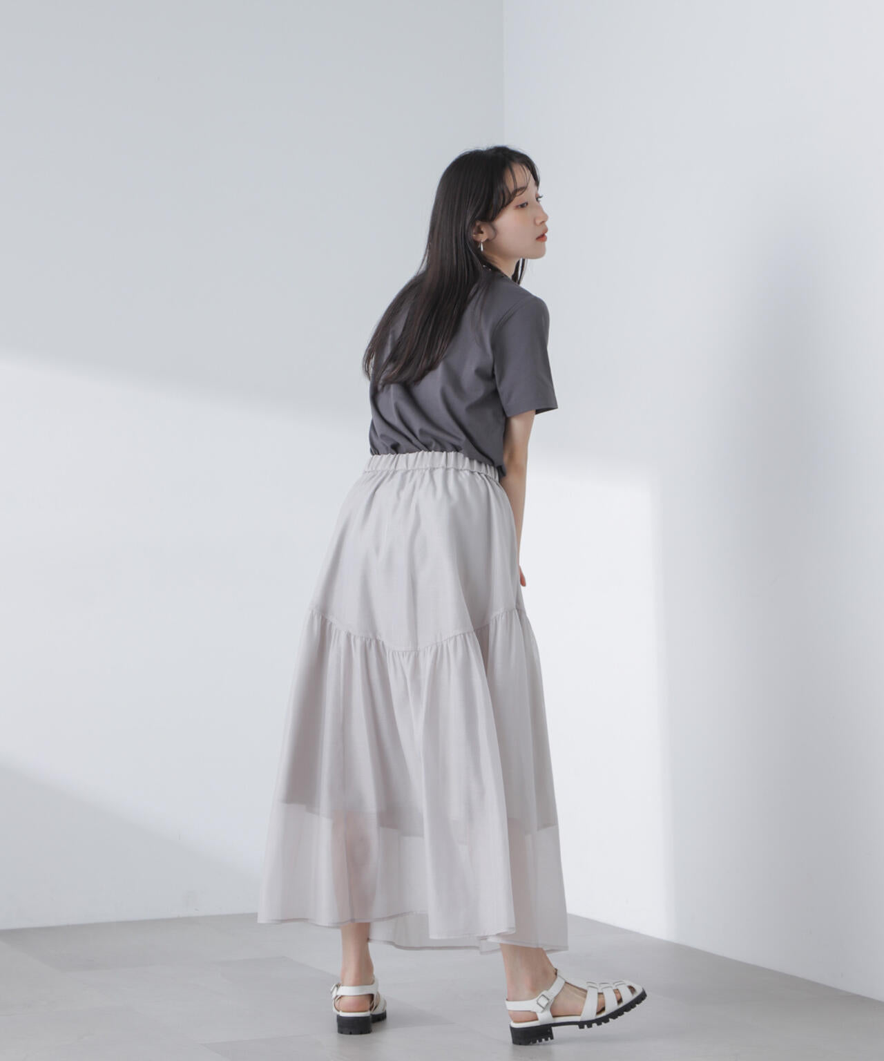 シアーギャザースカート 6734130318