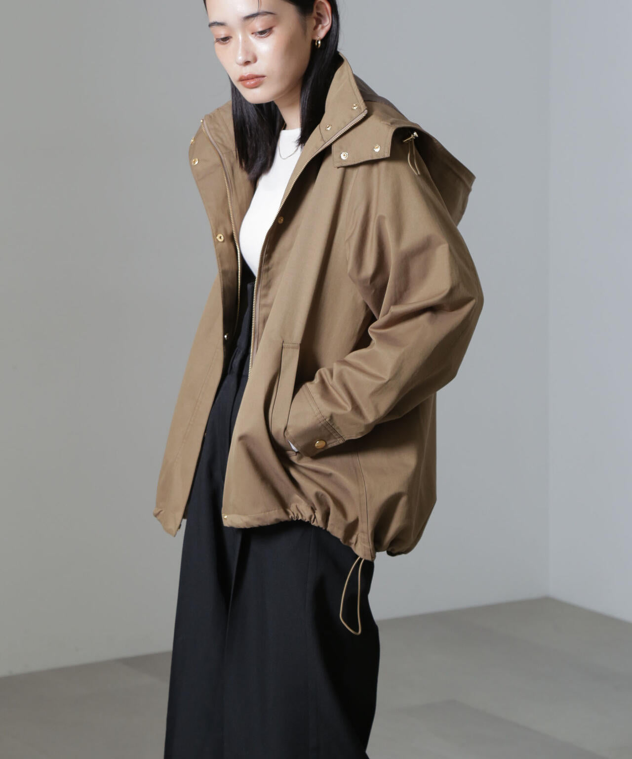 撥水加工フード取り外し2wayスタンドカラーブルゾン 6734212300