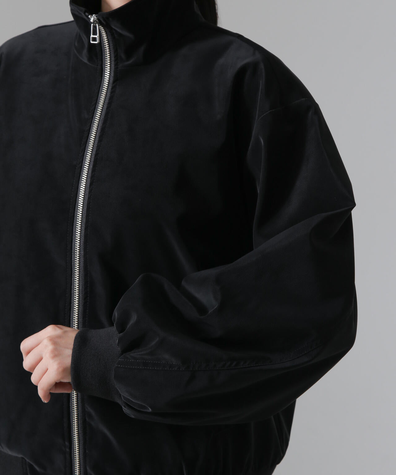 ピーチフェイクレザースタンドカラーブルゾン(セットアップ可) 6734216306