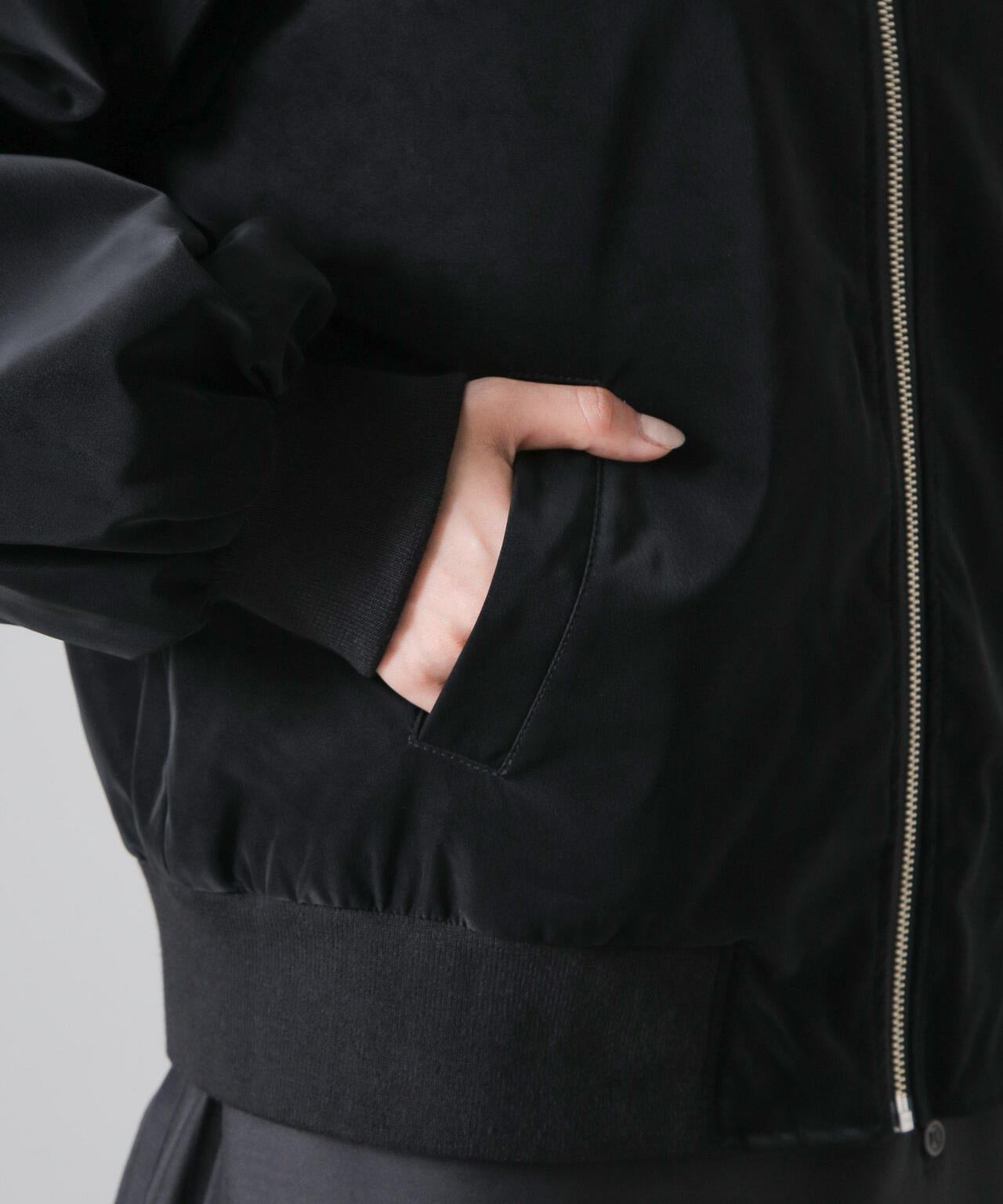 ピーチフェイクレザースタンドカラーブルゾン(セットアップ可) 6734216306