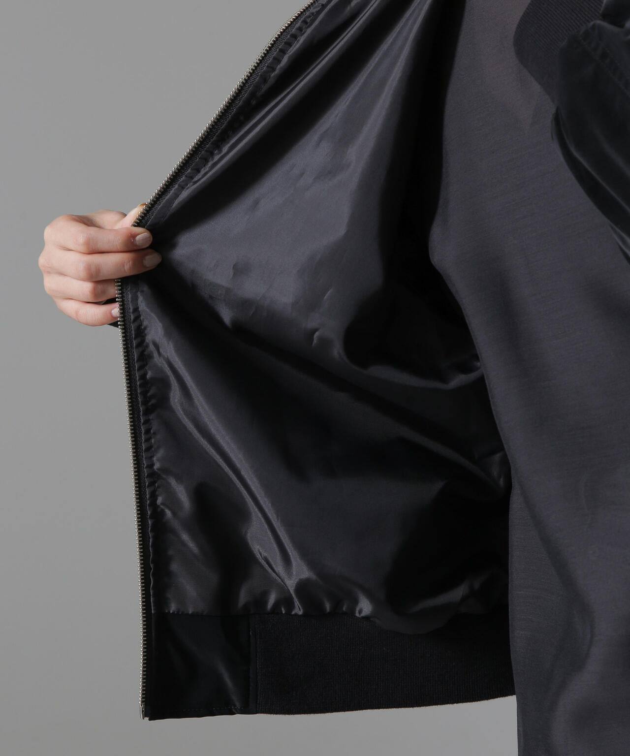 ピーチフェイクレザースタンドカラーブルゾン(セットアップ可) 6734216306