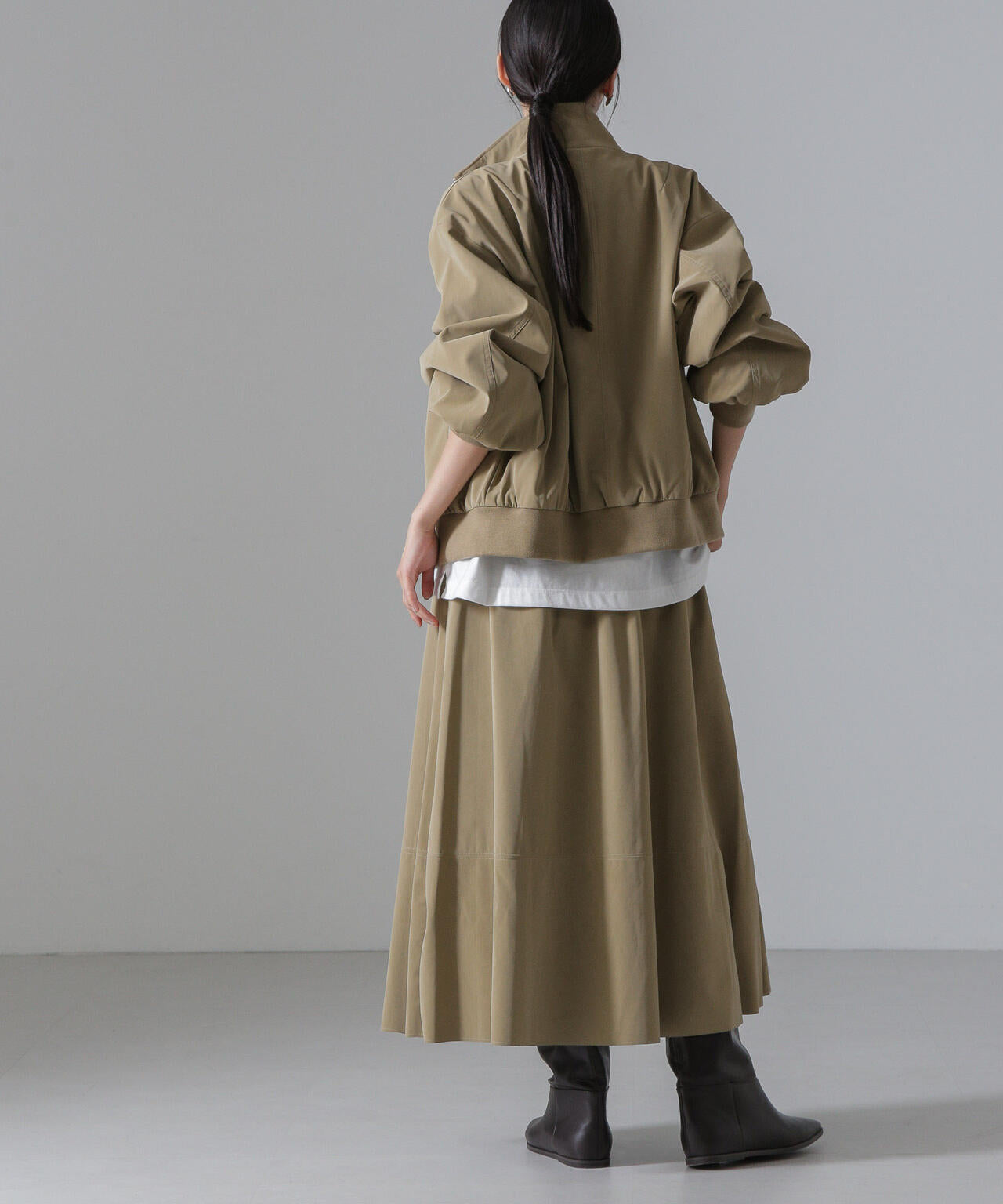 ピーチフェイクレザースタンドカラーブルゾン(セットアップ可) 6734216306