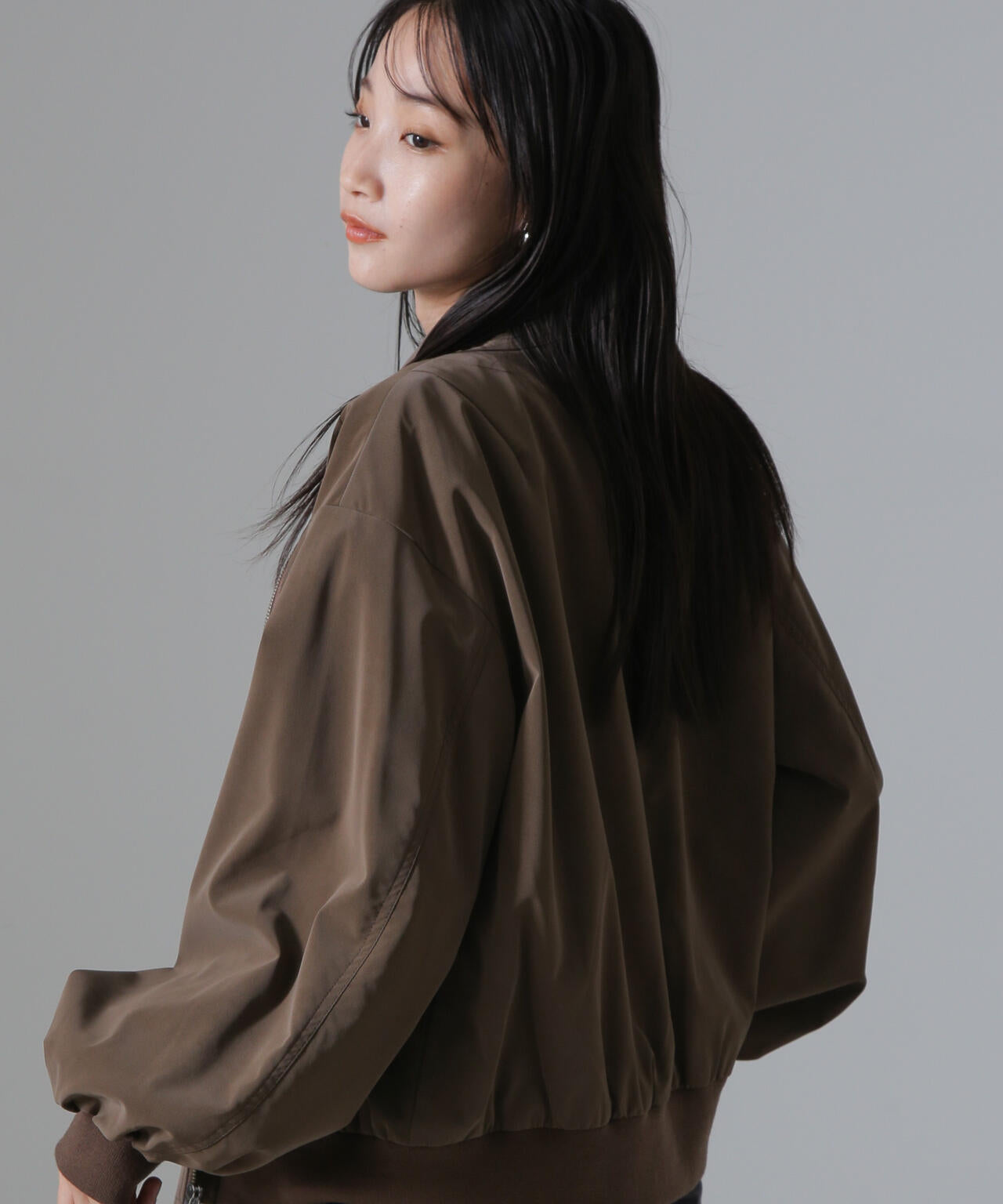 ピーチフェイクレザースタンドカラーブルゾン(セットアップ可) 6734216306