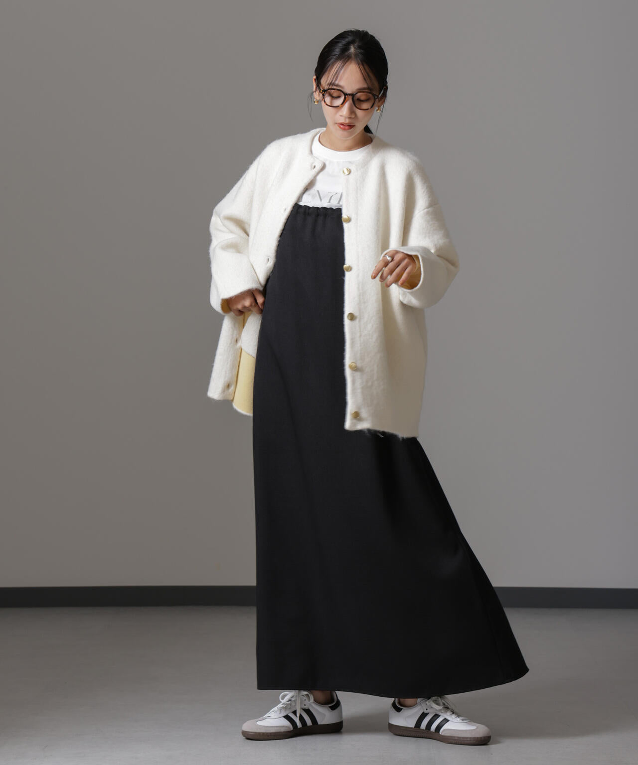 配色起毛ニットジャケット 6734216307