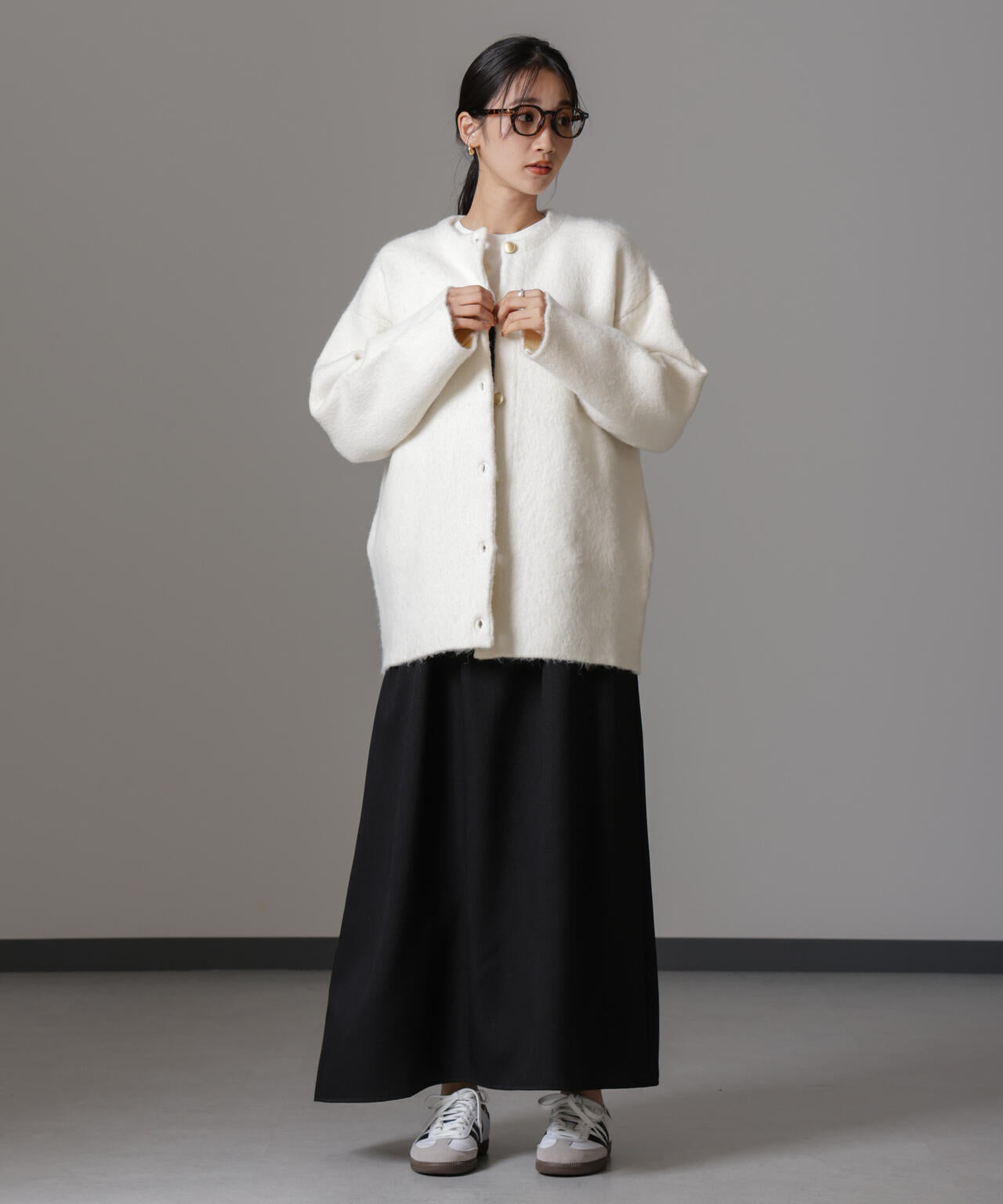 配色起毛ニットジャケット 6734216307