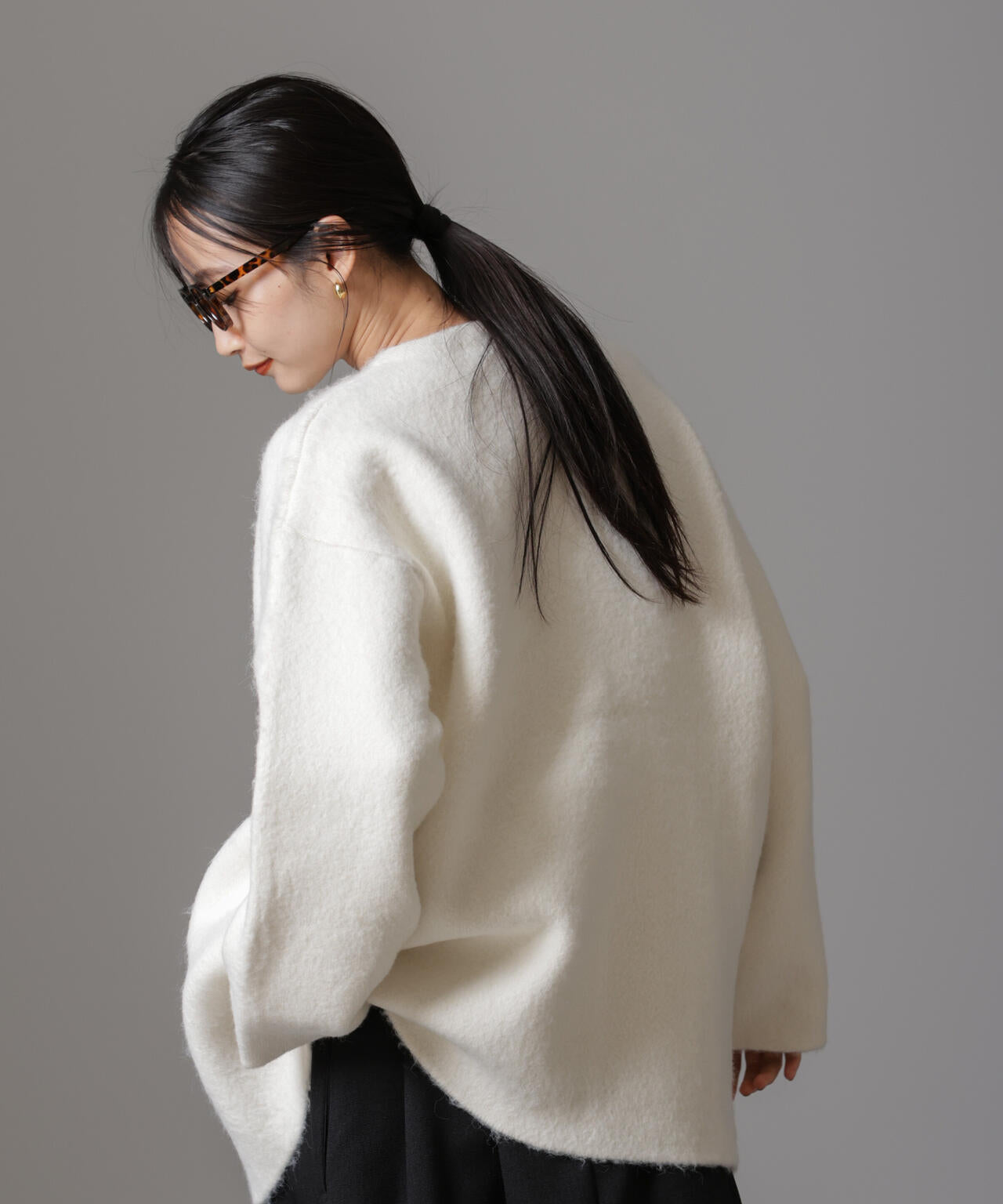 配色起毛ニットジャケット 6734216307