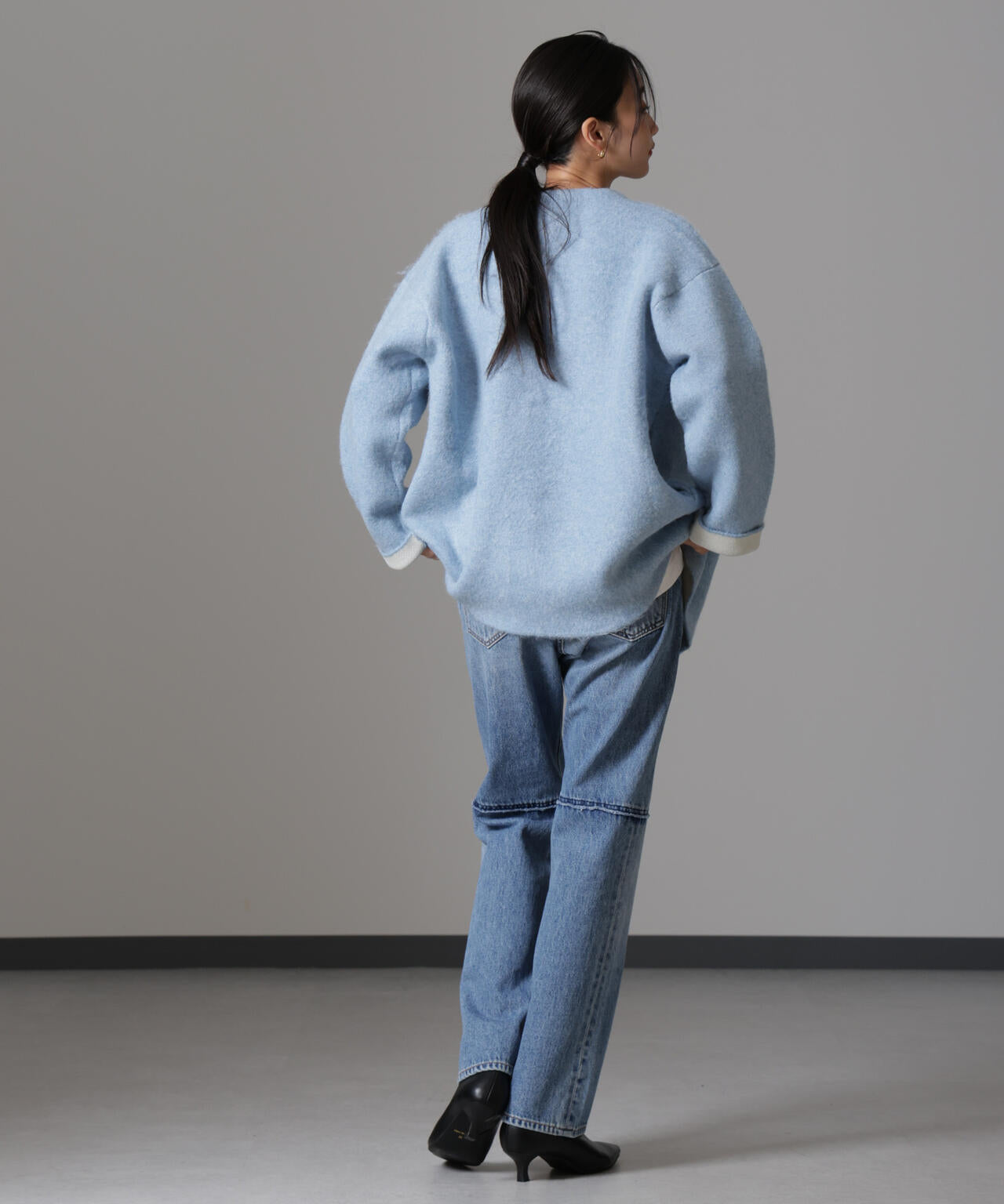 配色起毛ニットジャケット 6734216307