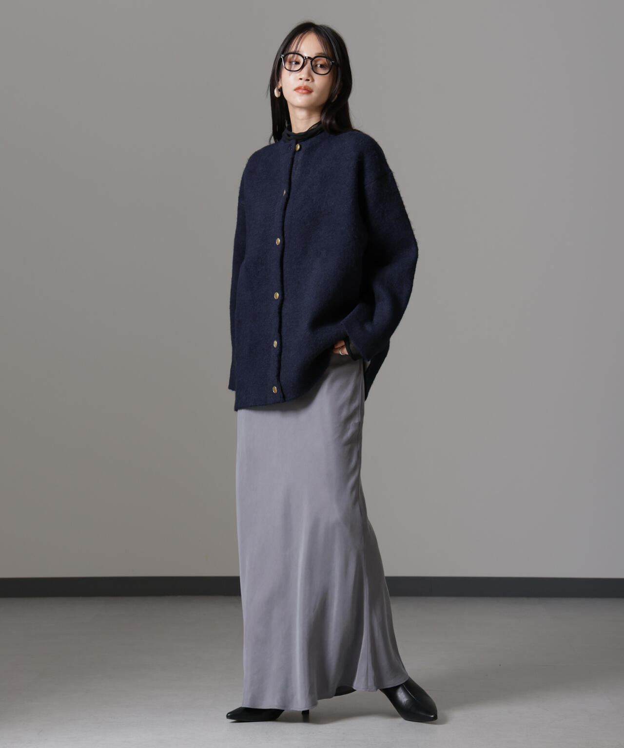 配色起毛ニットジャケット 6734216307