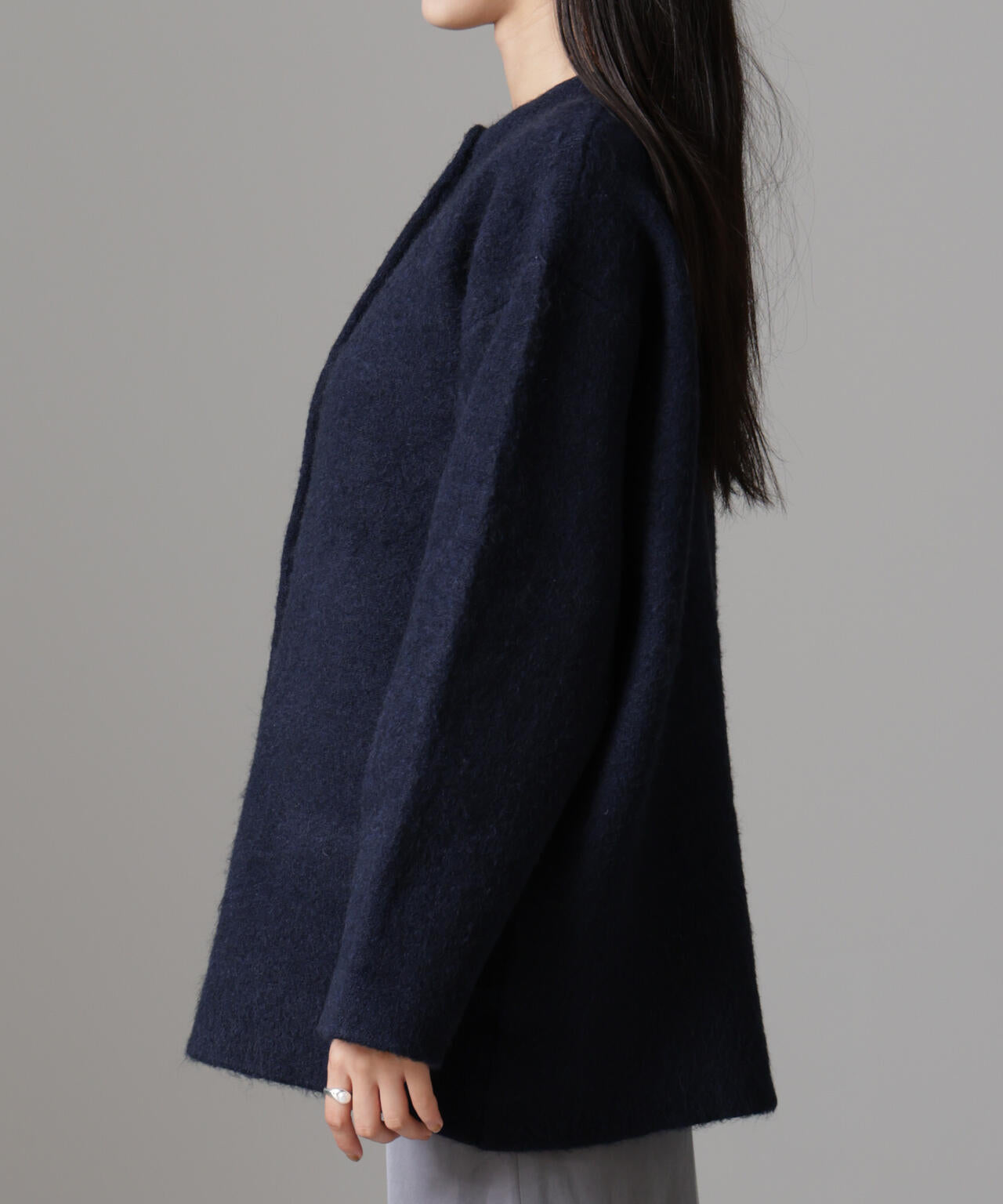 配色起毛ニットジャケット 6734216307