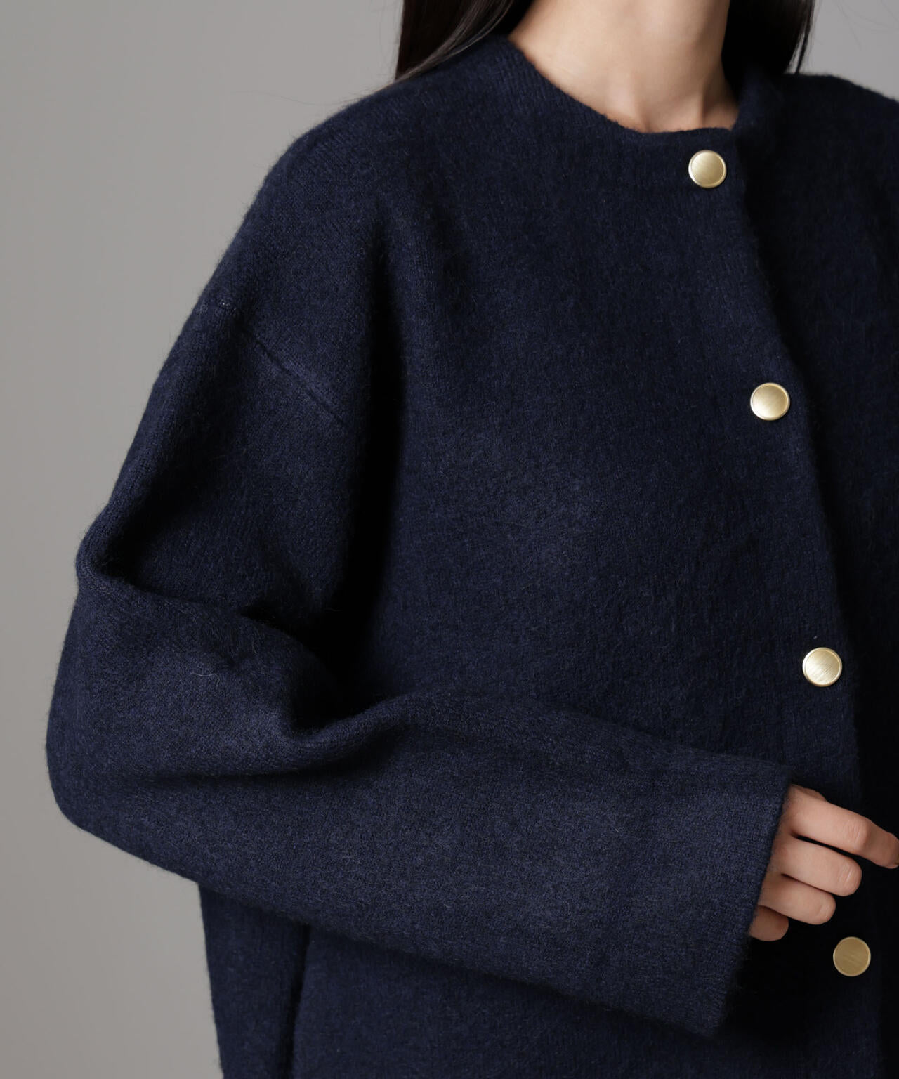 配色起毛ニットジャケット 6734216307