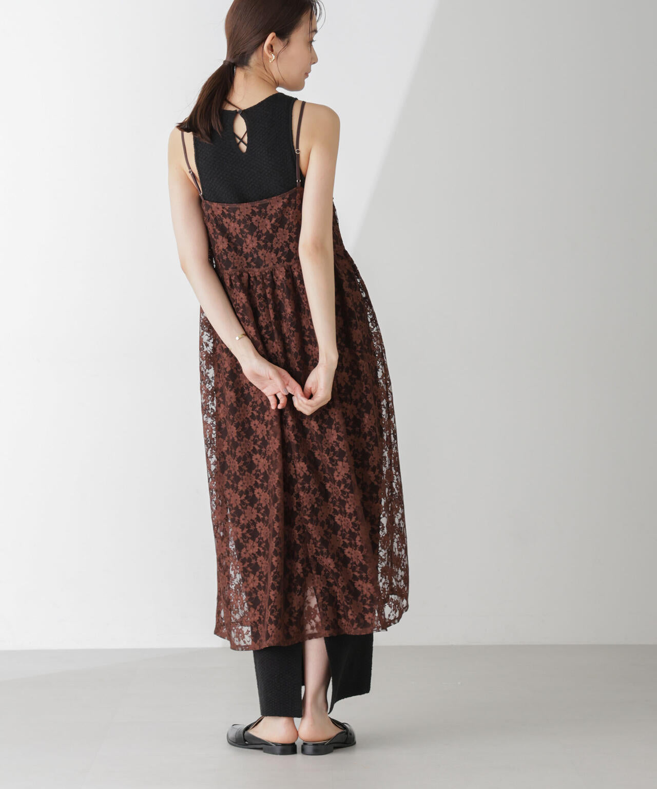 シアーレースキャミソールワンピース 6734219313