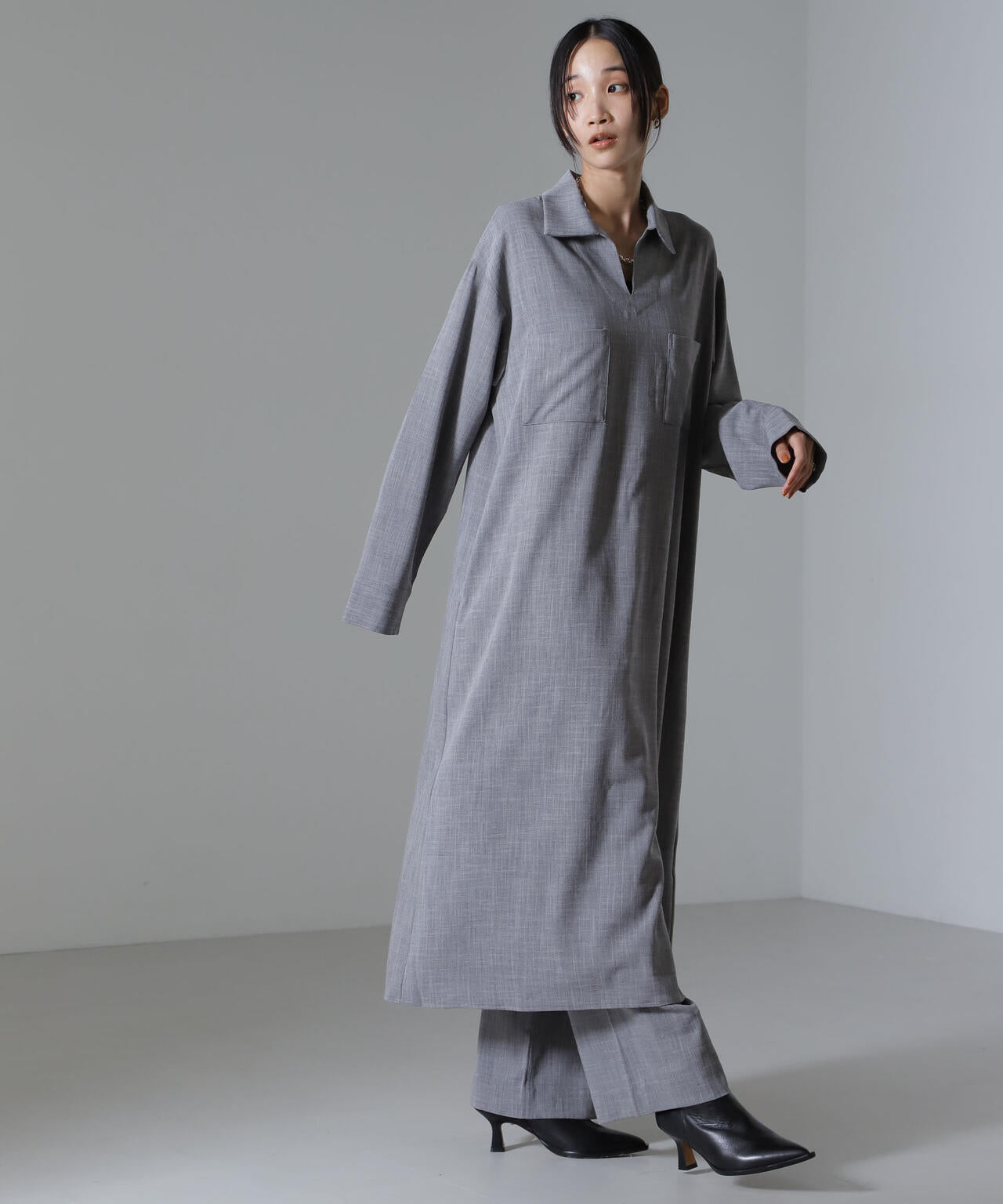 スキッパーロングワンピース(セットアップ可) 6734219317