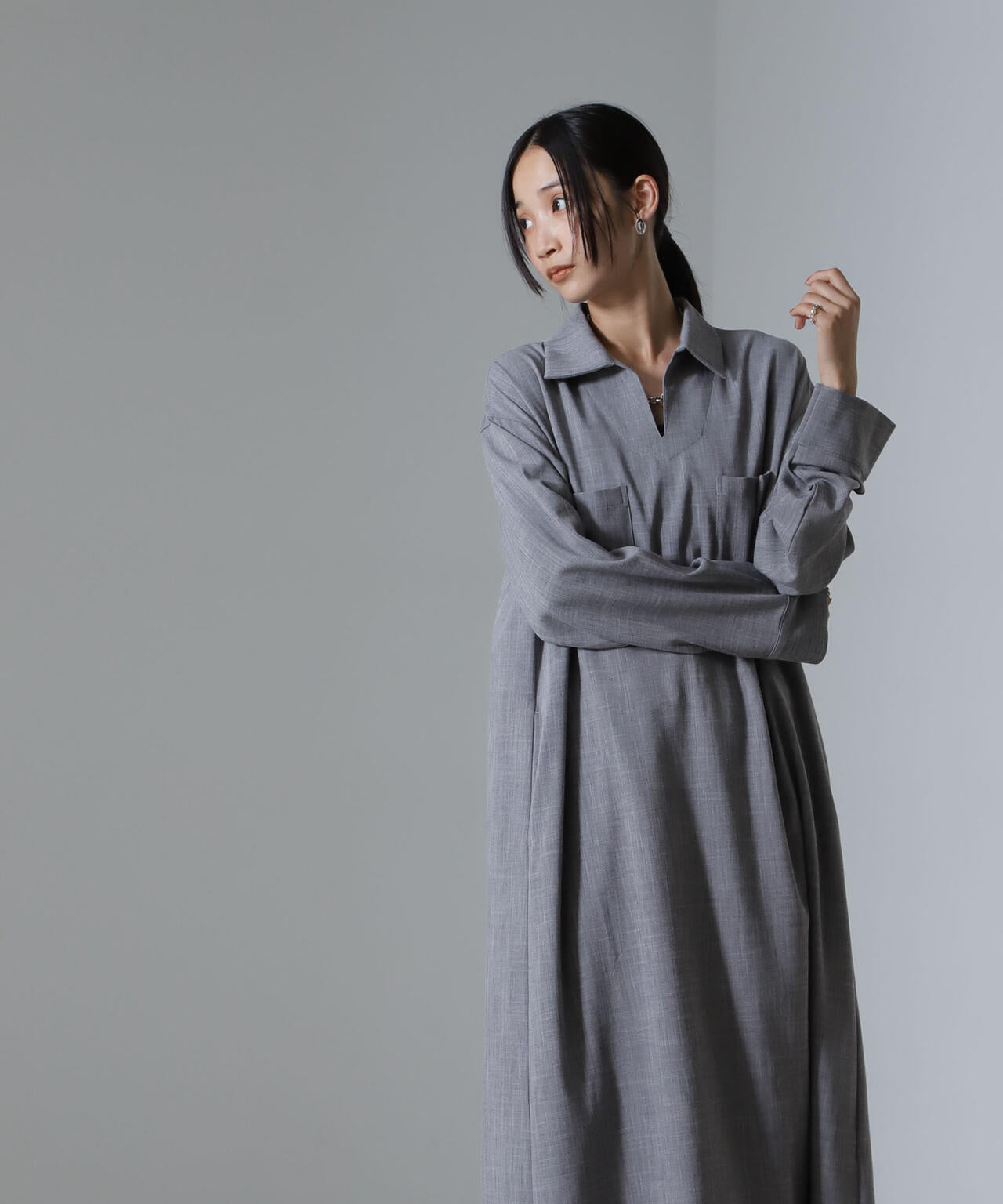 スキッパーロングワンピース(セットアップ可) 6734219317