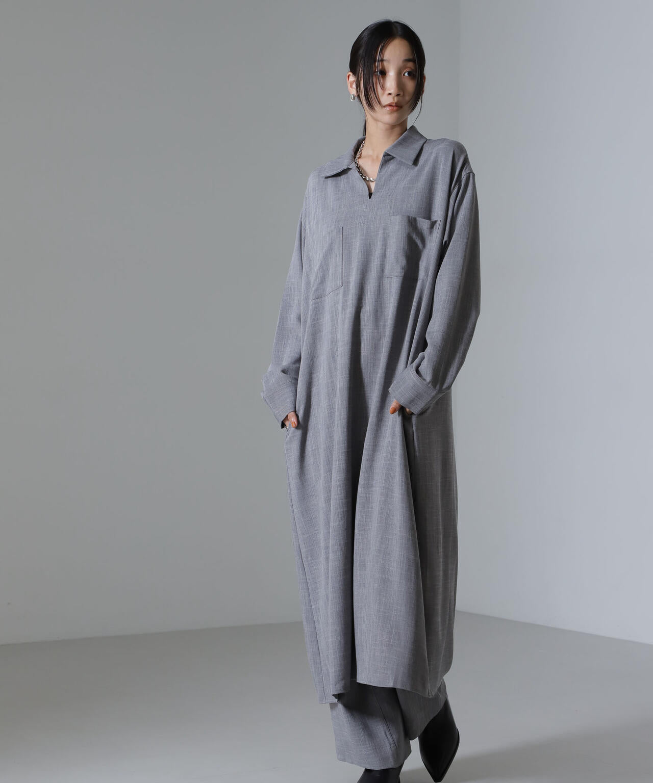 スキッパーロングワンピース(セットアップ可) 6734219317