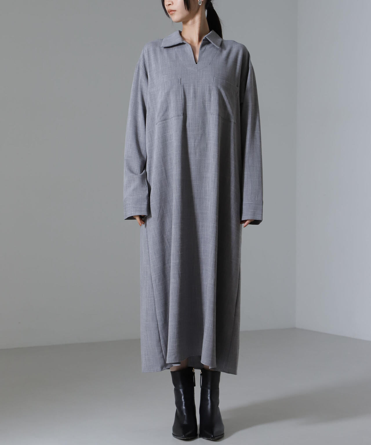 スキッパーロングワンピース(セットアップ可) 6734219317