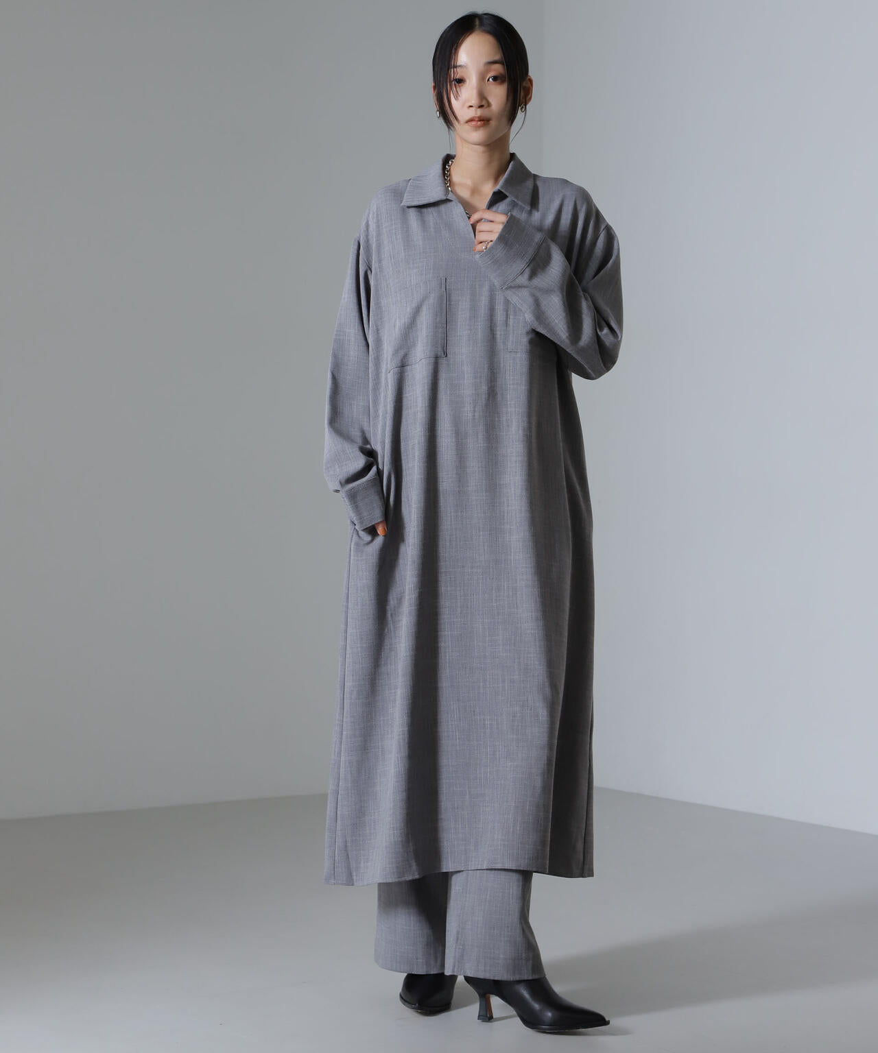 スキッパーロングワンピース(セットアップ可) 6734219317