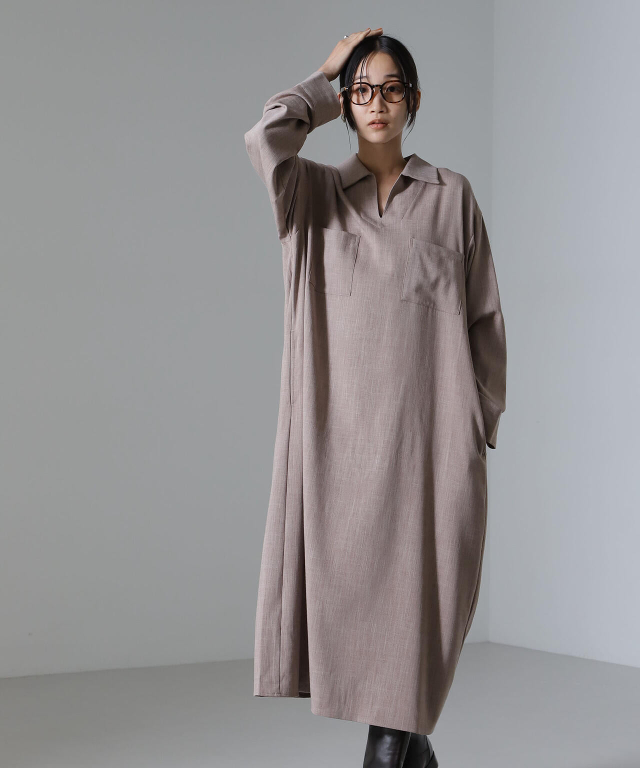 スキッパーロングワンピース(セットアップ可) 6734219317