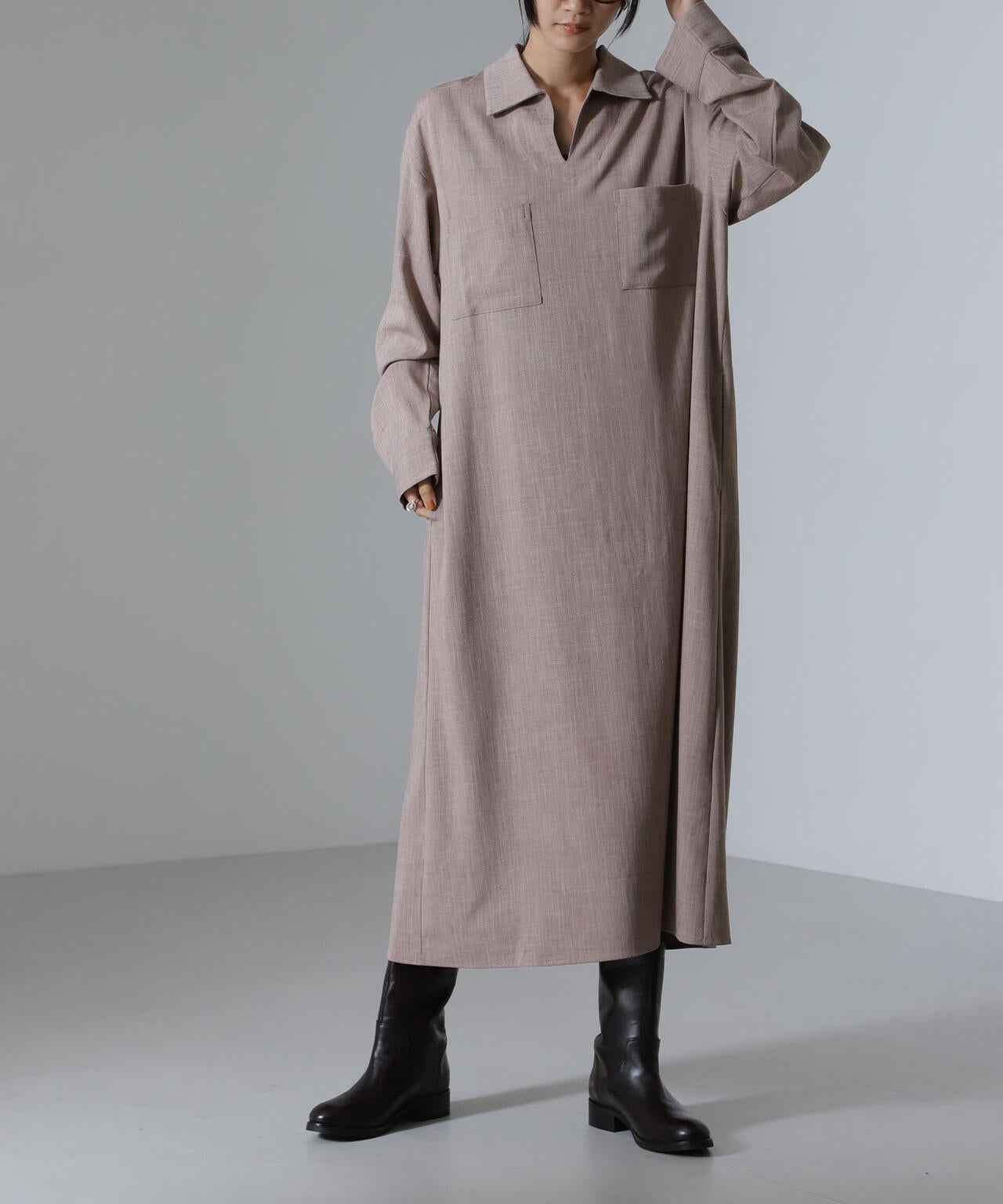 スキッパーロングワンピース(セットアップ可) 6734219317