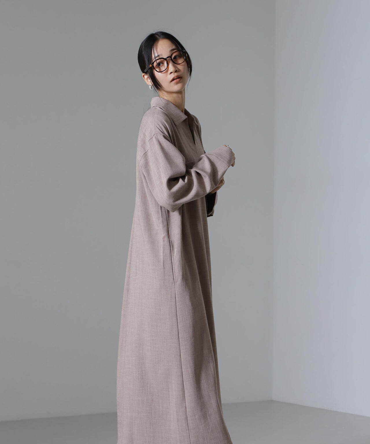 スキッパーロングワンピース(セットアップ可) 6734219317