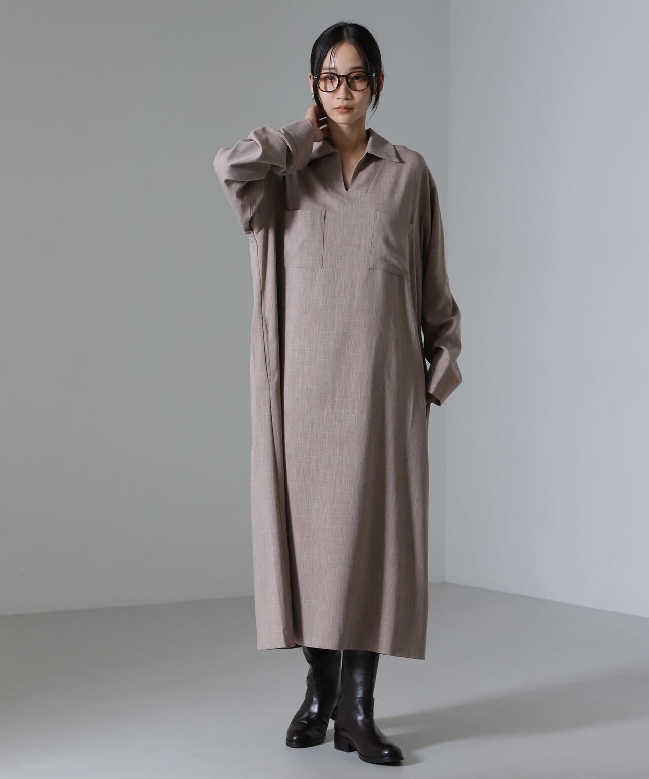 スキッパーロングワンピース(セットアップ可) 6734219317