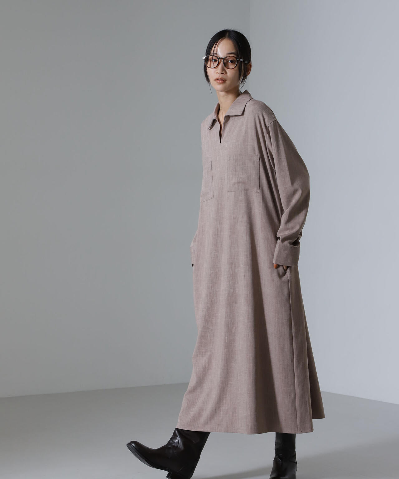 スキッパーロングワンピース(セットアップ可) 6734219317