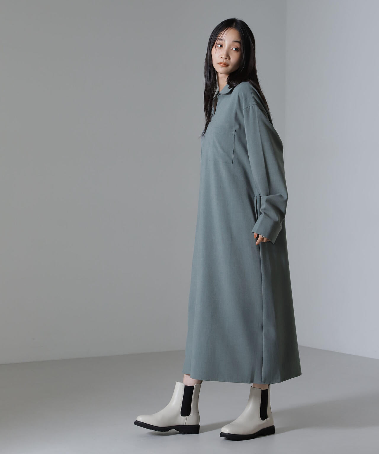 スキッパーロングワンピース(セットアップ可) 6734219317