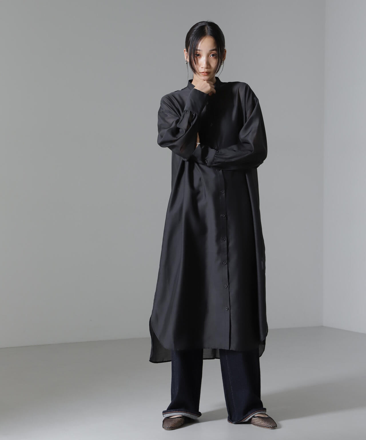 シアーマキシシャツワンピース 6734219318