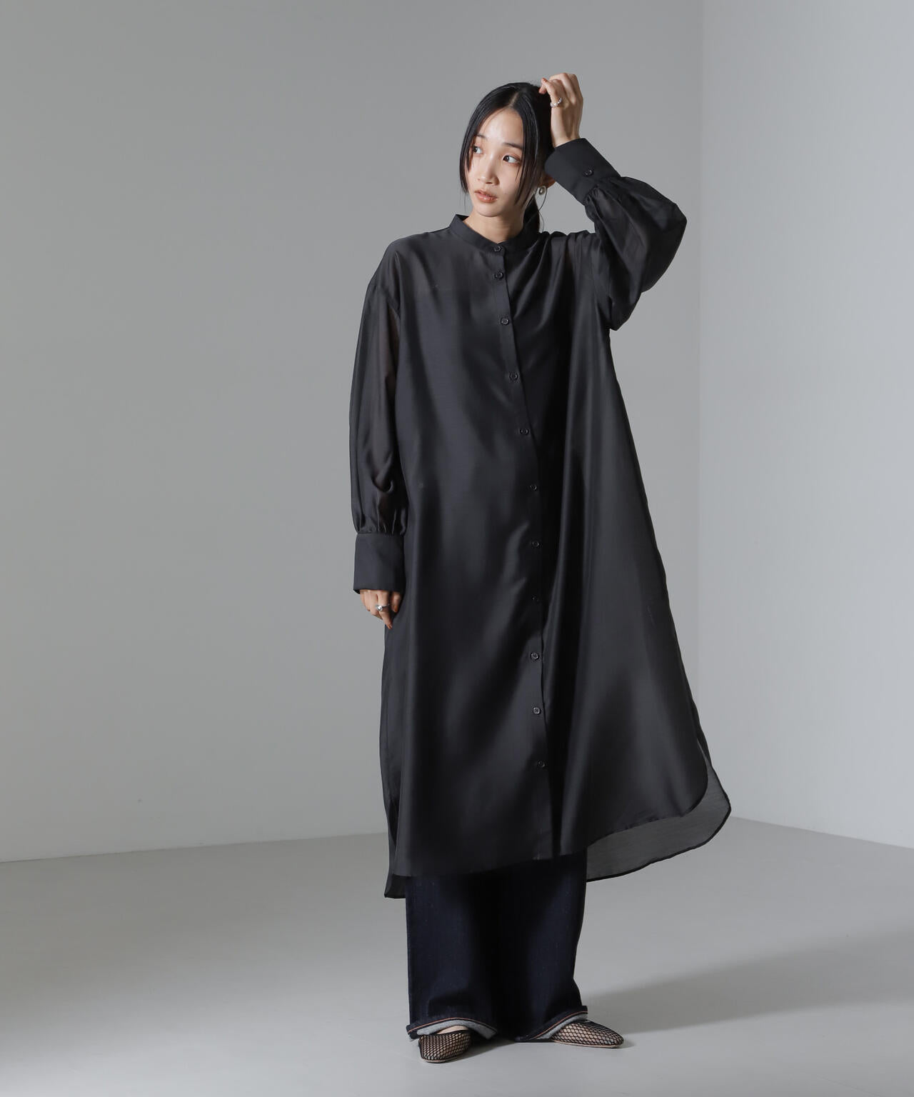 シアーマキシシャツワンピース 6734219318