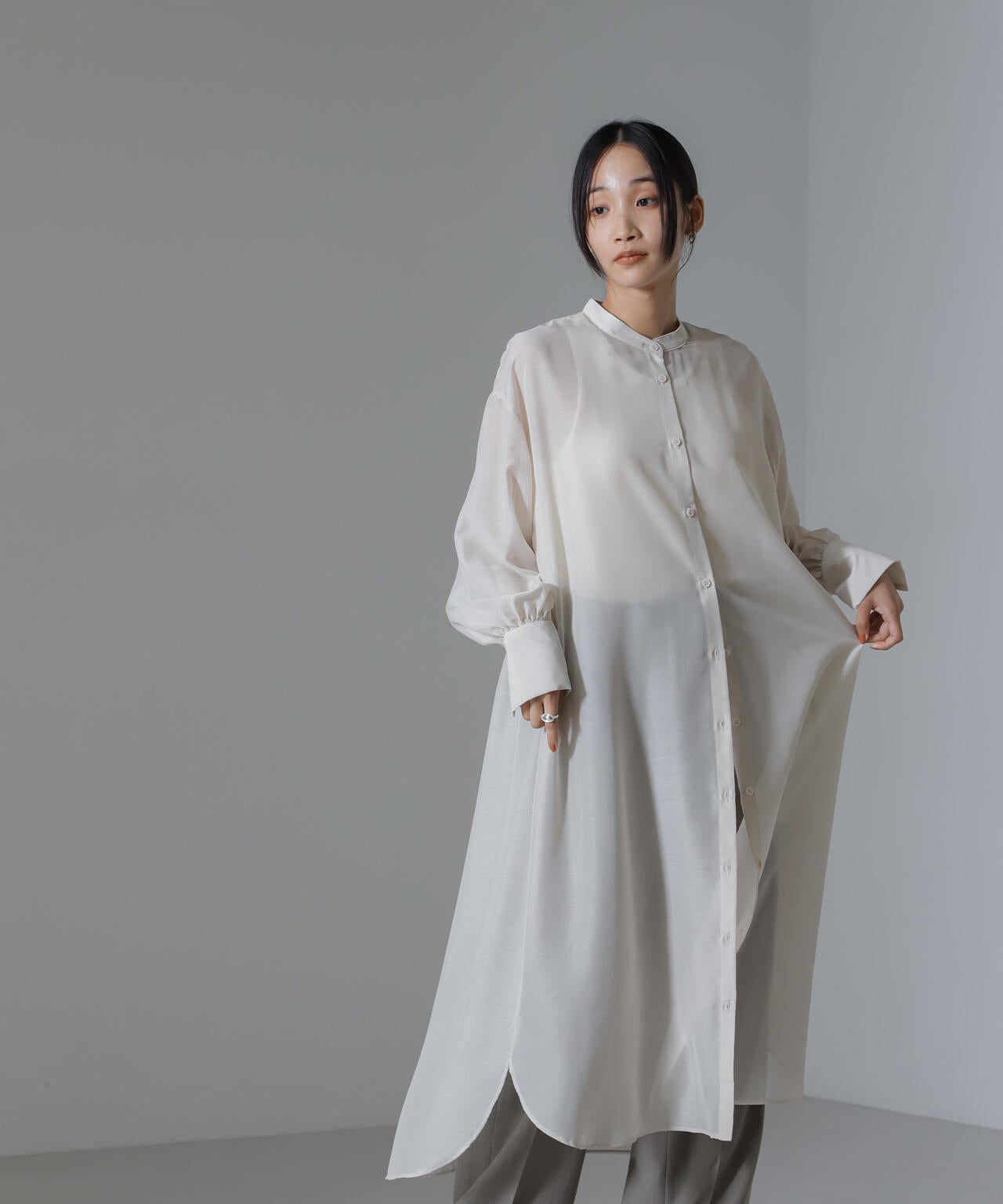 シアーマキシシャツワンピース 6734219318