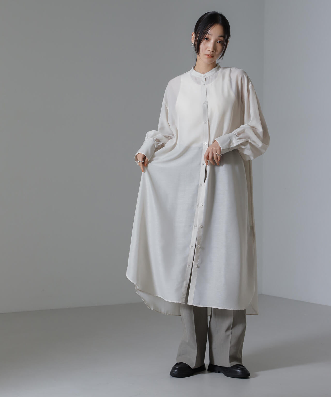 シアーマキシシャツワンピース 6734219318